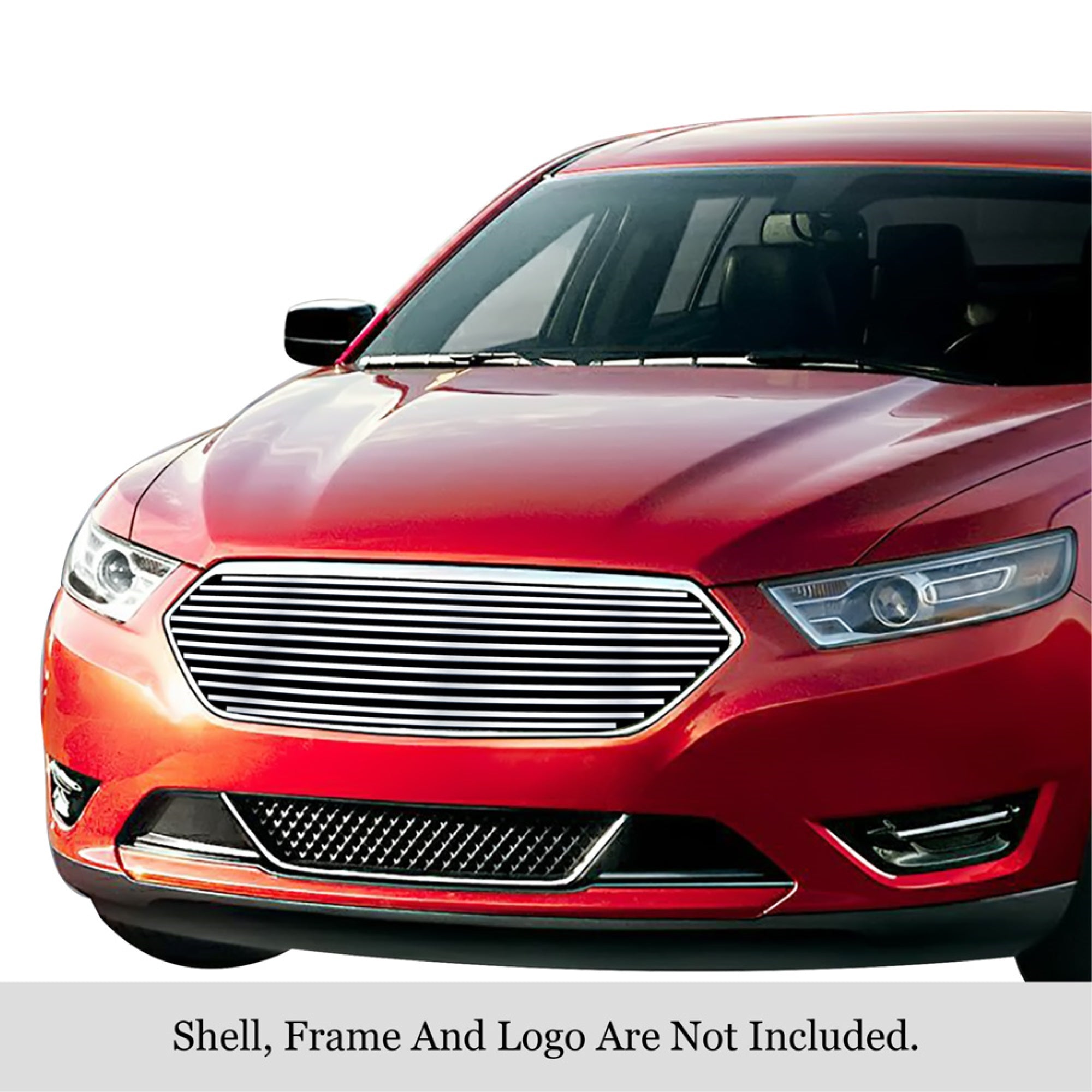 2013-2019 Ford Taurus Sho Logo Cover 304 Stainless Steel Polished Finish 8X6 Horizontal Billet Stainless Steel Billet Grille