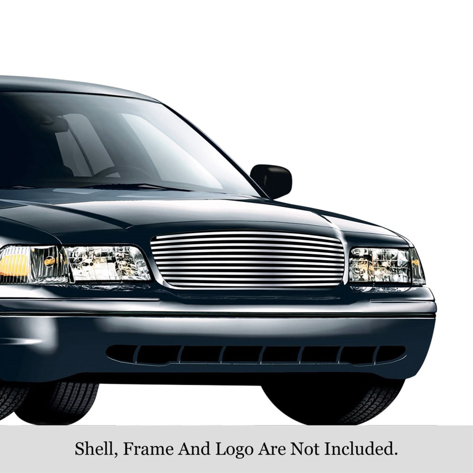 1998-2012 Ford Victoria Only For Honeycomb Style Logo Cover 304 Stainless Steel Polished Finish 8X6 Horizontal Billet Stainless Steel Billet Grille