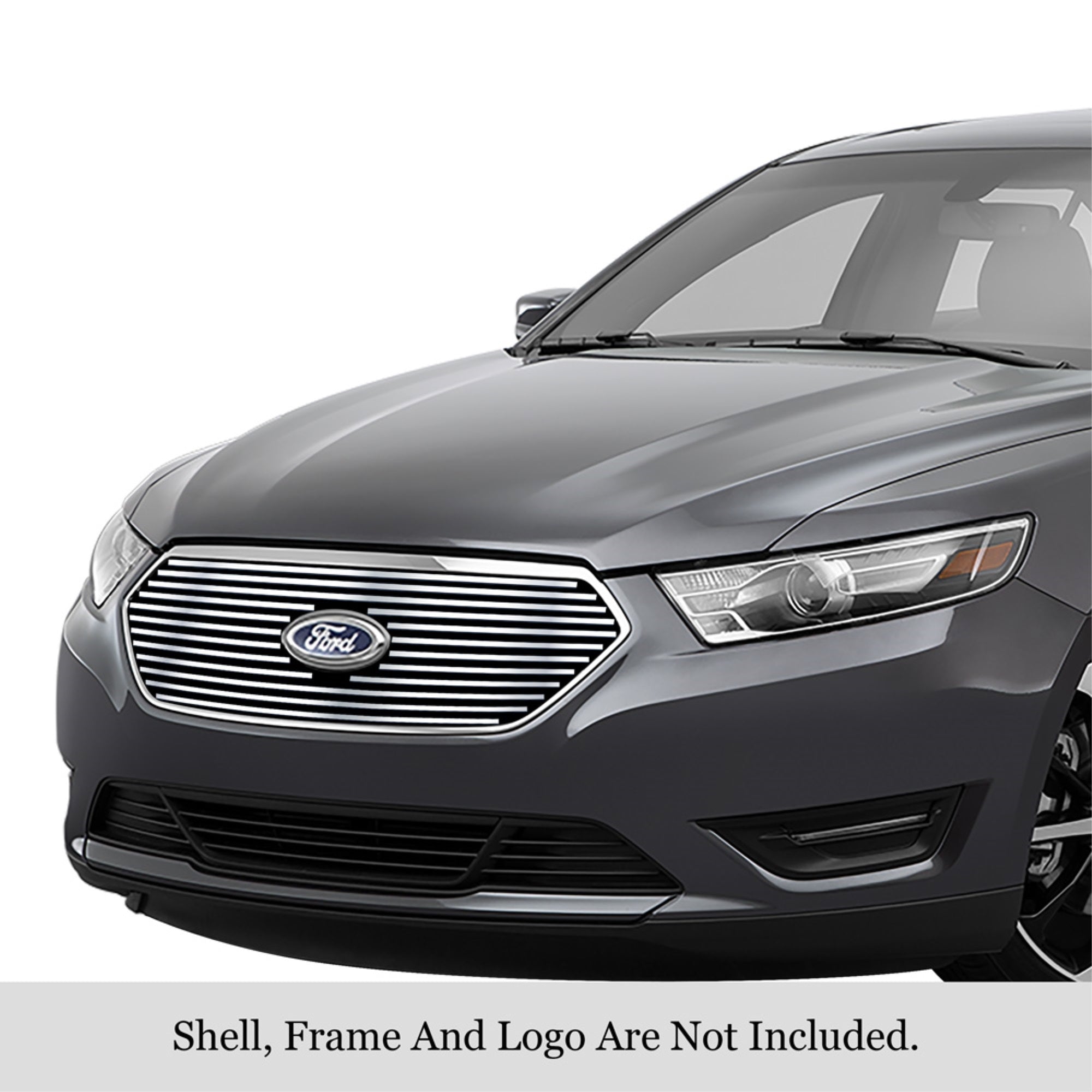 2013-2019 Ford Taurus Sho Logo Show 304 Stainless Steel Polished Finish 8X6 Horizontal Billet Stainless Steel Billet Grille