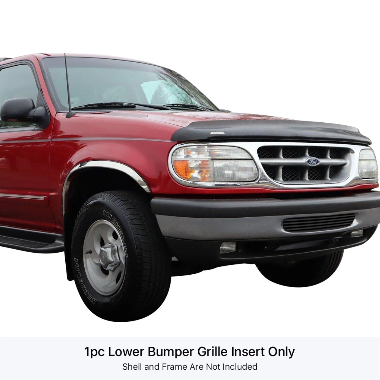 1995-1998 Ford Explorer Stainless Steel Black Powder Coated Finish 8X6 Horizontal Billet Black Stainless Steel Billet Grille