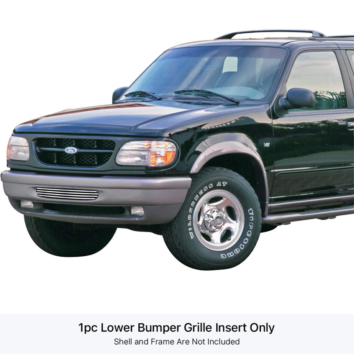 1995-1998 Ford Explorer Stainless Steel Polished Finish 8X6 Horizontal Billet Stainless Steel Billet Grille
