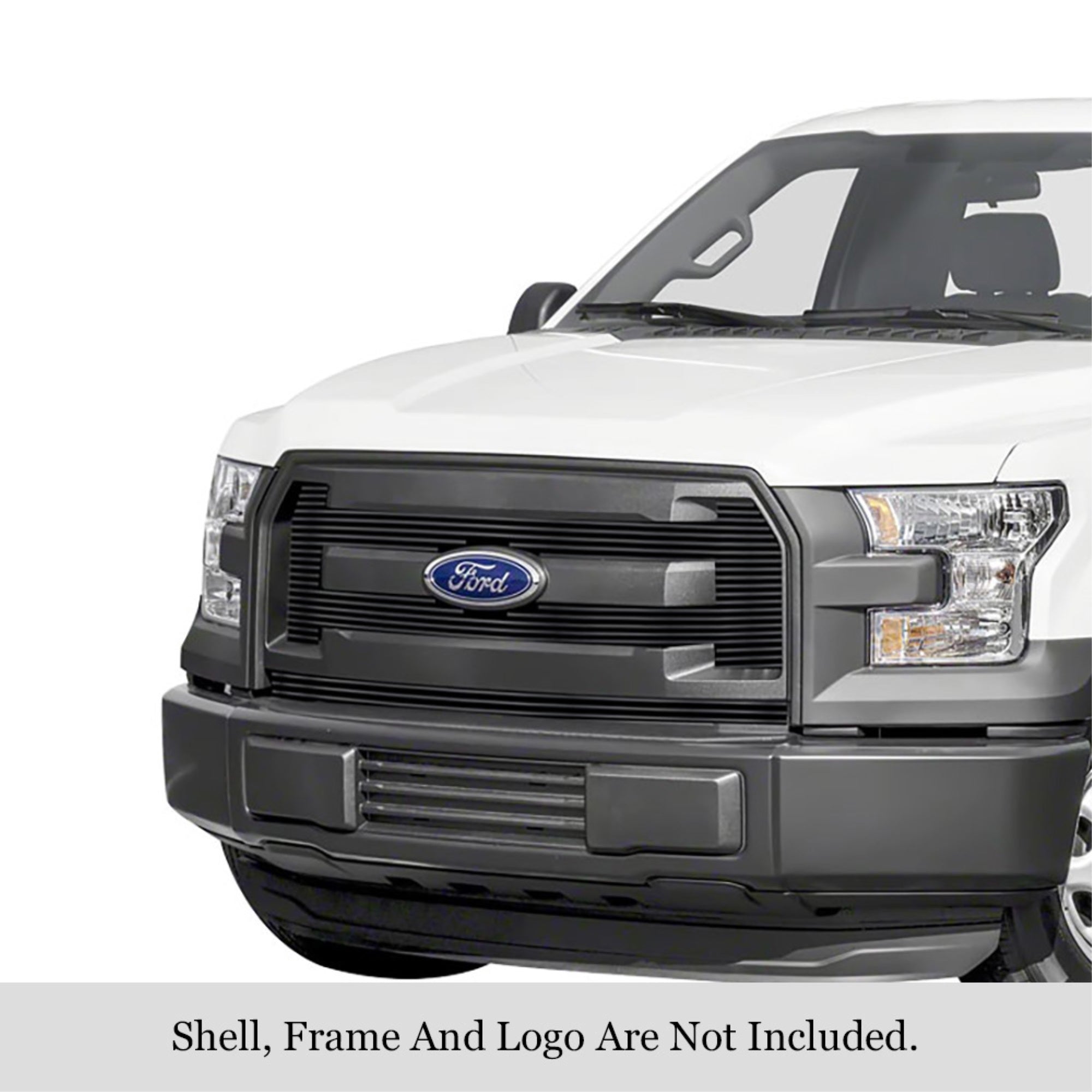2015-2017 Ford F-150 Xl Stainless Steel Black Powder Coated Finish Horizontal Billet Black Stainless Steel Billet Grille