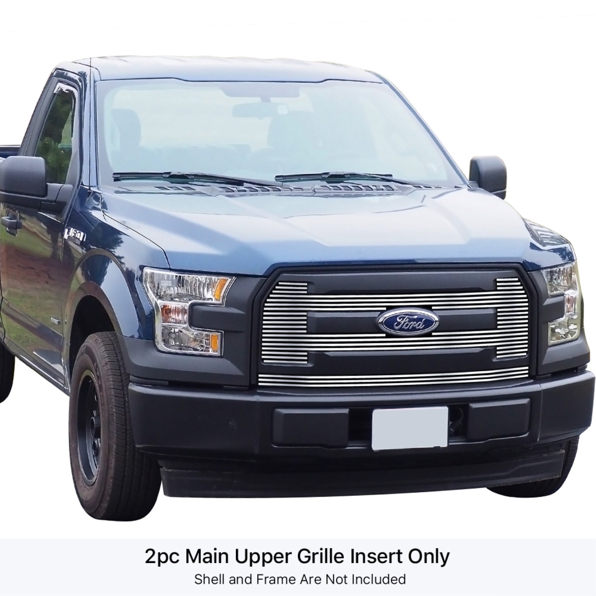 2015-2017 Ford F-150 Xl 304 Stainless Steel Polished Finish Horizontal Billet Stainless Steel Billet Grille