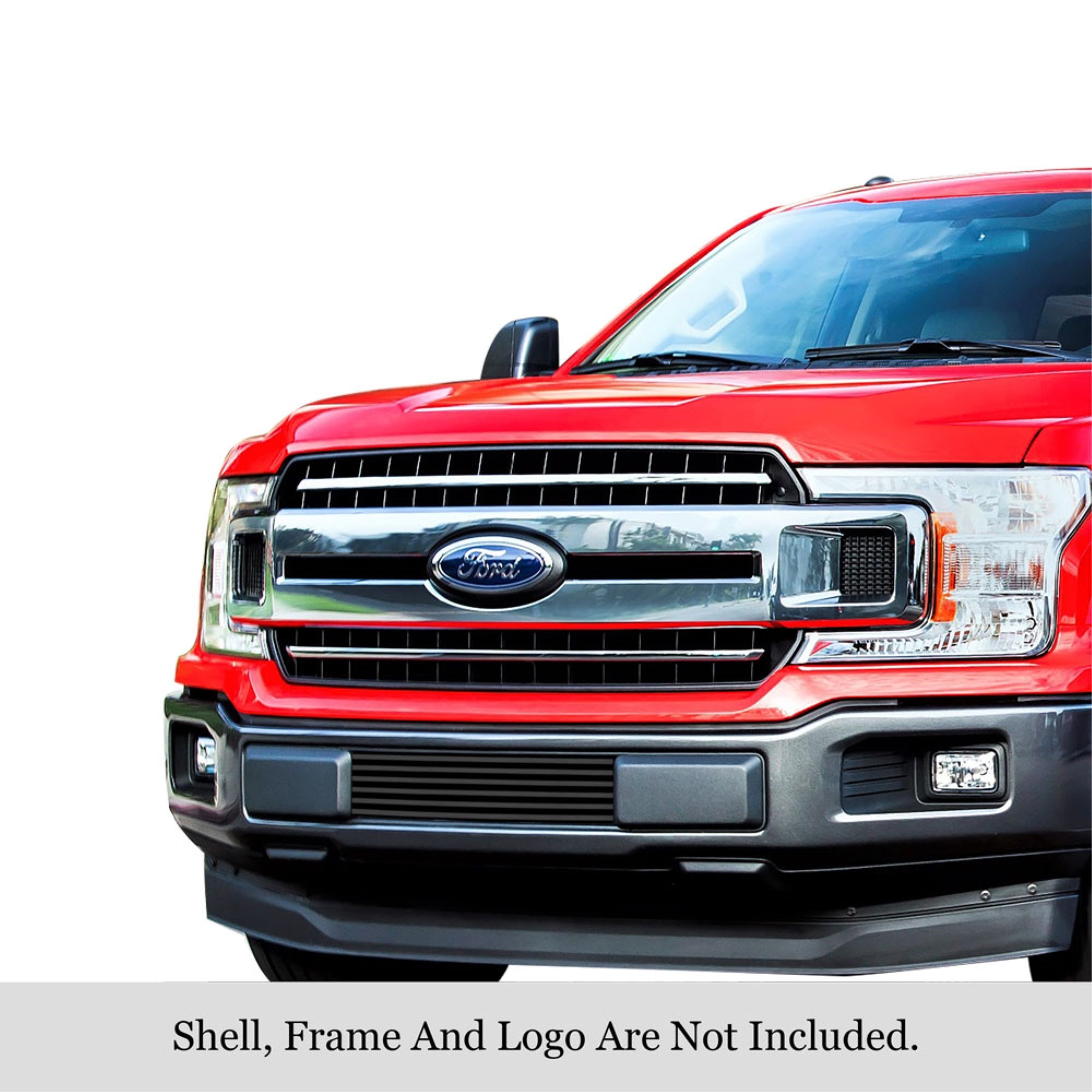 2018-2020 Ford F-150 (Drilling May Be Required For Xl/Xlt/King Ranch/Plantinum) Stainless Steel Black Powder Coated Finish 8X6 Horizontal Billet Black Stainless Steel Billet Grille