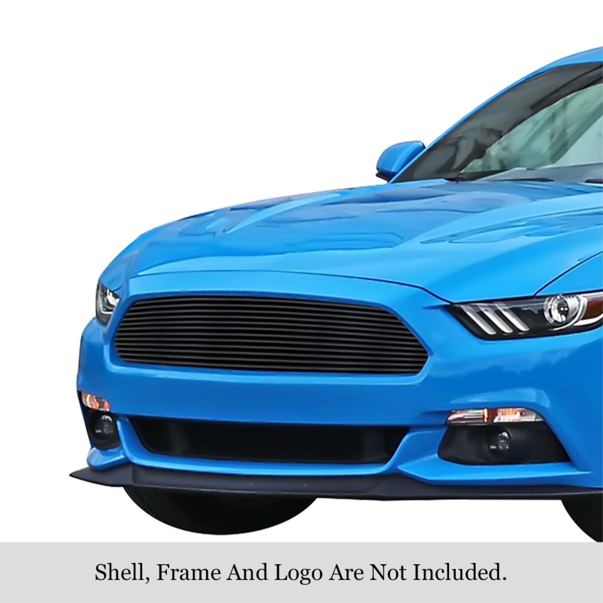 2015-2017 Ford Mustang Gt V8 Stainless Steel Black Powder Coated Finish 8X6 Horizontal Billet Black Stainless Steel Billet Grille