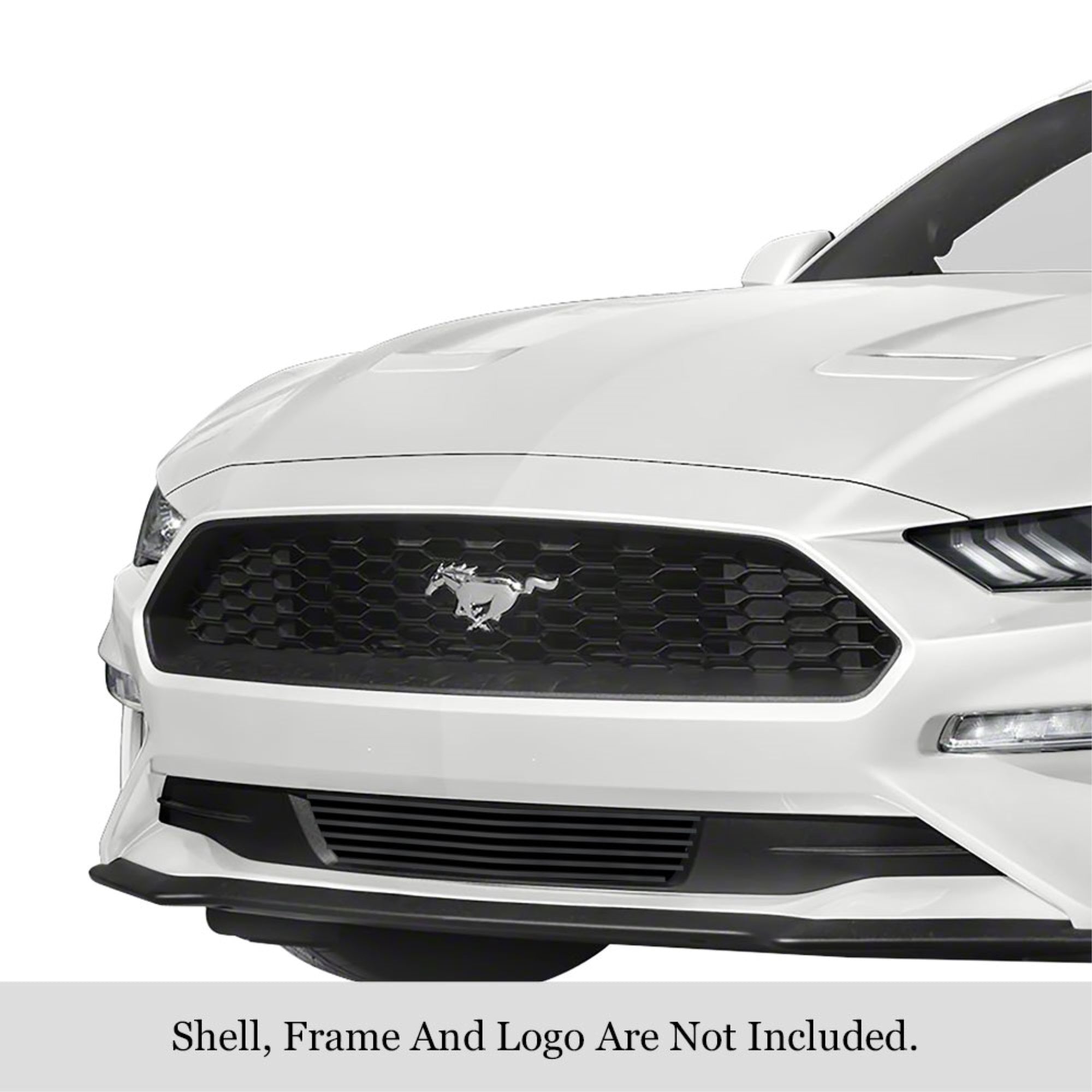 2018-2021 Ford Mustang Stainless Steel Black Powder Coated Finish 8X6 Horizontal Billet Black Stainless Steel Billet Grille