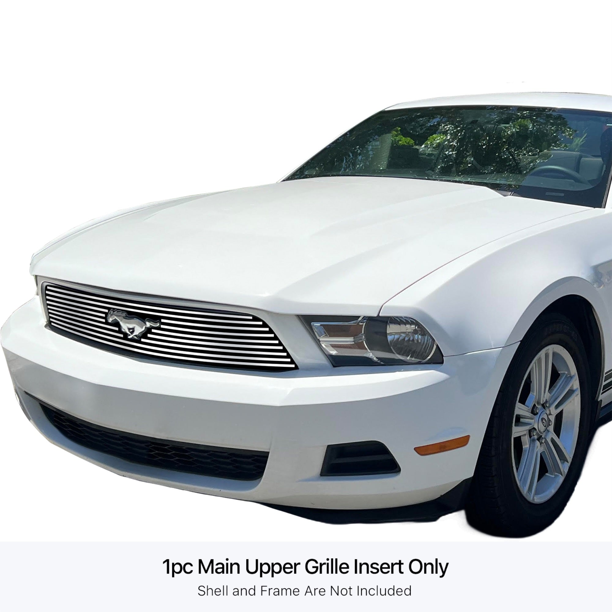 Stainless Steel Main Upper Stainless Steel Billet Grille 2010-2012 Ford Mustang With Logo Show V6