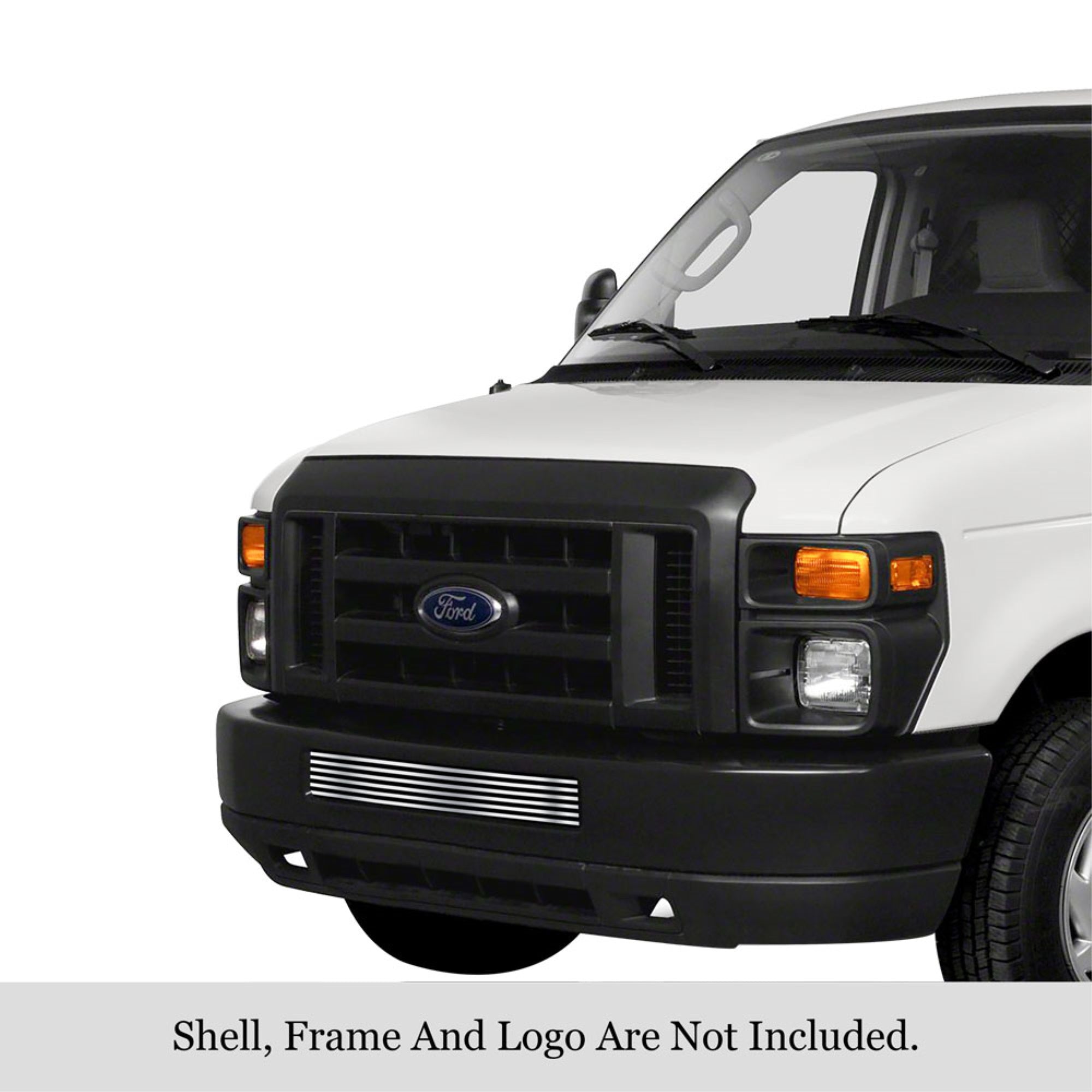 2008-2014 Ford Econoline /2008-2014 Ford E-Series 304 Stainless Steel Polished Finish 8X6 Horizontal Billet Stainless Steel Billet Grille
