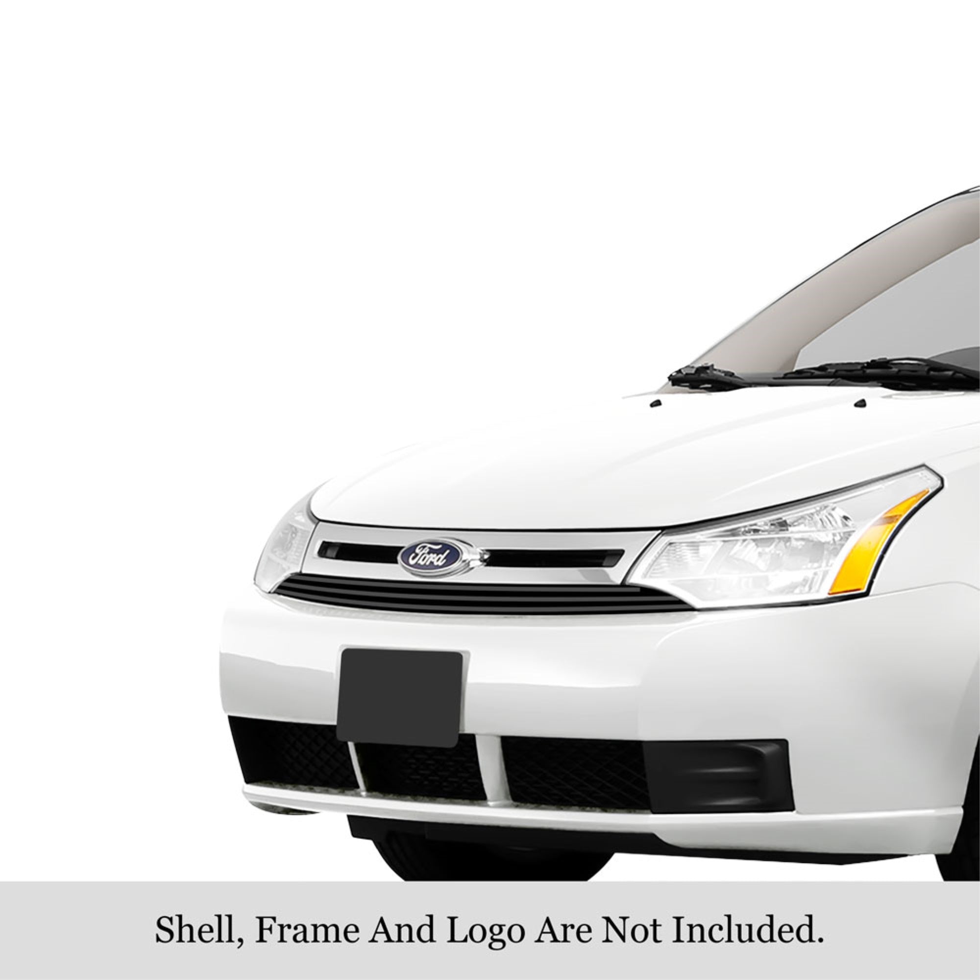 2008-2011 Ford Focus Not For Rs And Xr Model Stainless Steel Black Powder Coated Finish 8X6 Horizontal Billet Black Stainless Steel Billet Grille
