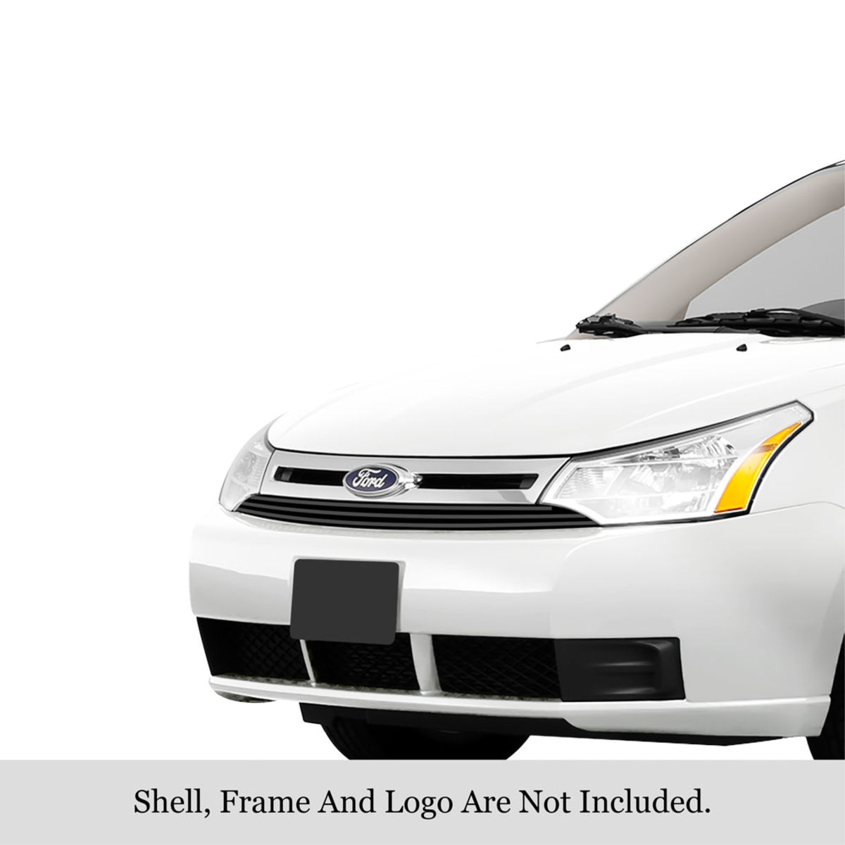 2008-2011 Ford Focus Not For Rs And Xr Model Stainless Steel Black Powder Coated Finish 8X6 Horizontal Billet Black Stainless Steel Billet Grille