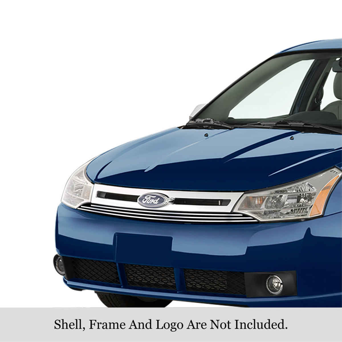 2008-2011 Ford Focus Not For Rs And Xr Model 304 Stainless Steel Polished Finish 8X6 Horizontal Billet Stainless Steel Billet Grille