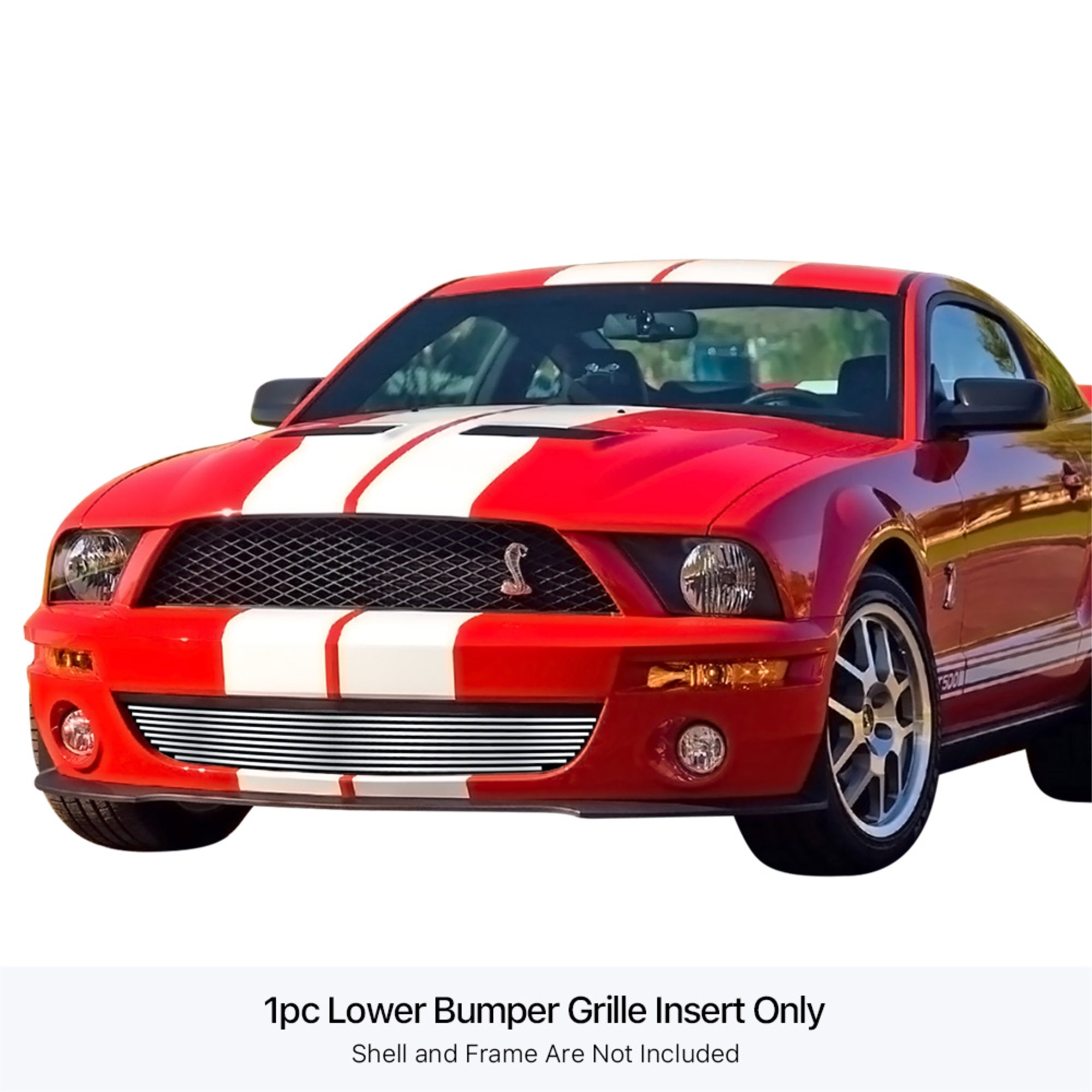 Stainless Steel Lower Bumper Stainless Steel Billet Grille 2007-2009 Ford Shelby GT 500