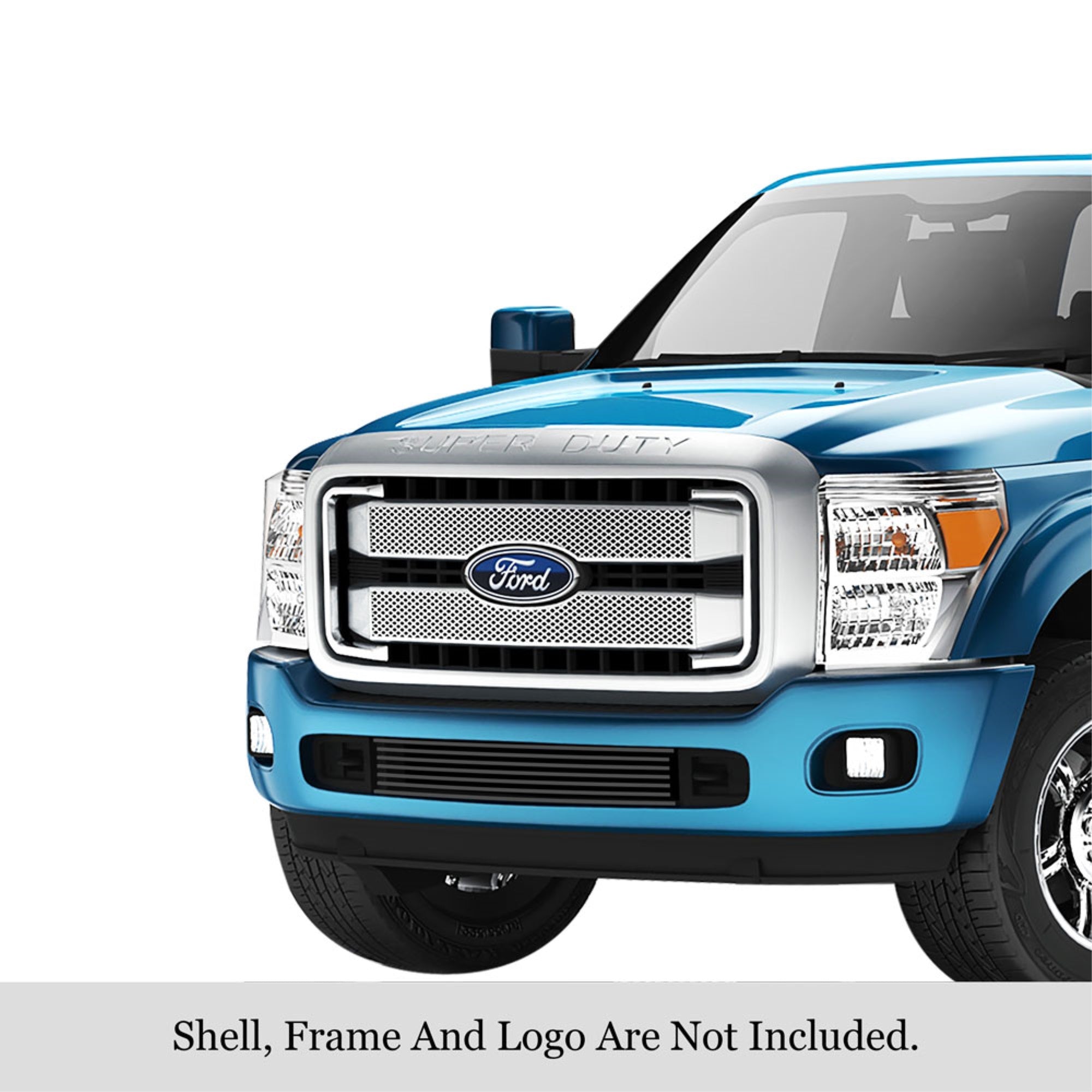 2011-2016 Ford F-250 Sd All Model/2011-2016 Ford F-350 Sd All Model/2011-2016 Ford F-450 Sd All Model/2011-2016 Ford F-550 Sd All Model Stainless Steel Black Powder Coated Finish 8X6 Horizontal Billet Black Stainless Steel Billet Grille