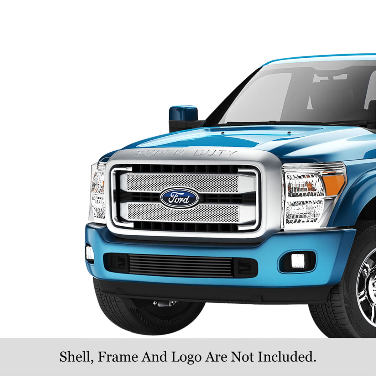 2011-2016 Ford F-250 Sd All Model/2011-2016 Ford F-350 Sd All Model/2011-2016 Ford F-450 Sd All Model/2011-2016 Ford F-550 Sd All Model Stainless Steel Black Powder Coated Finish 8X6 Horizontal Billet Black Stainless Steel Billet Grille