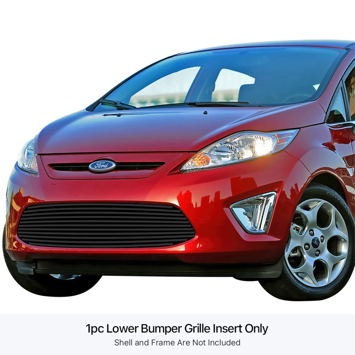 Stainless Steel Lower Bumper Black Stainless Steel Billet Grille 2011-2013 Ford Fiesta Se Hatch Back/2011-2013 Ford Fiesta Sel Hatch Back/2013 Ford Fiesta Titanium Hatch Back