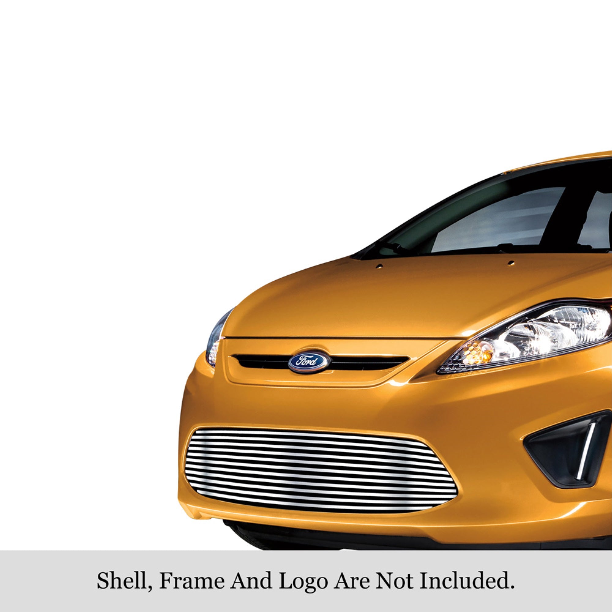 2011-2013 Ford Fiesta Se Hatch Back/2011-2013 Ford Fiesta Sel Hatch Back/2013 Ford Fiesta Titanium Hatch Back 304 Stainless Steel Polished Finish 8X6 Horizontal Billet Stainless Steel Billet Grille