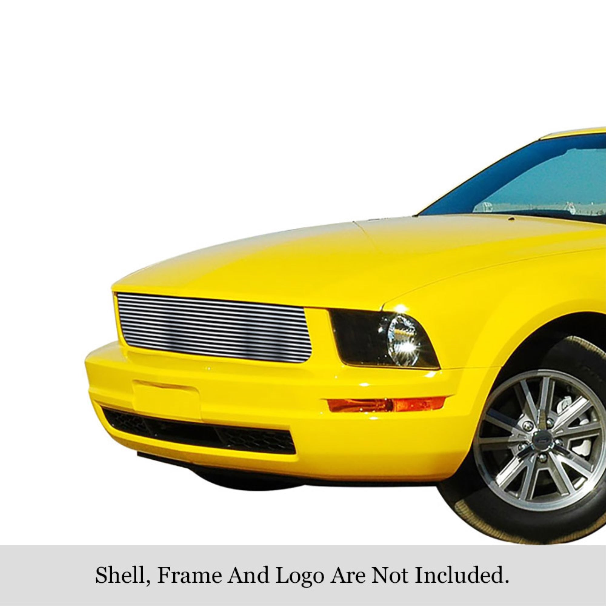 Stainless Steel Main Upper Stainless Steel Billet Grille 2005-2009 Ford Mustang V6 Except Pony Package