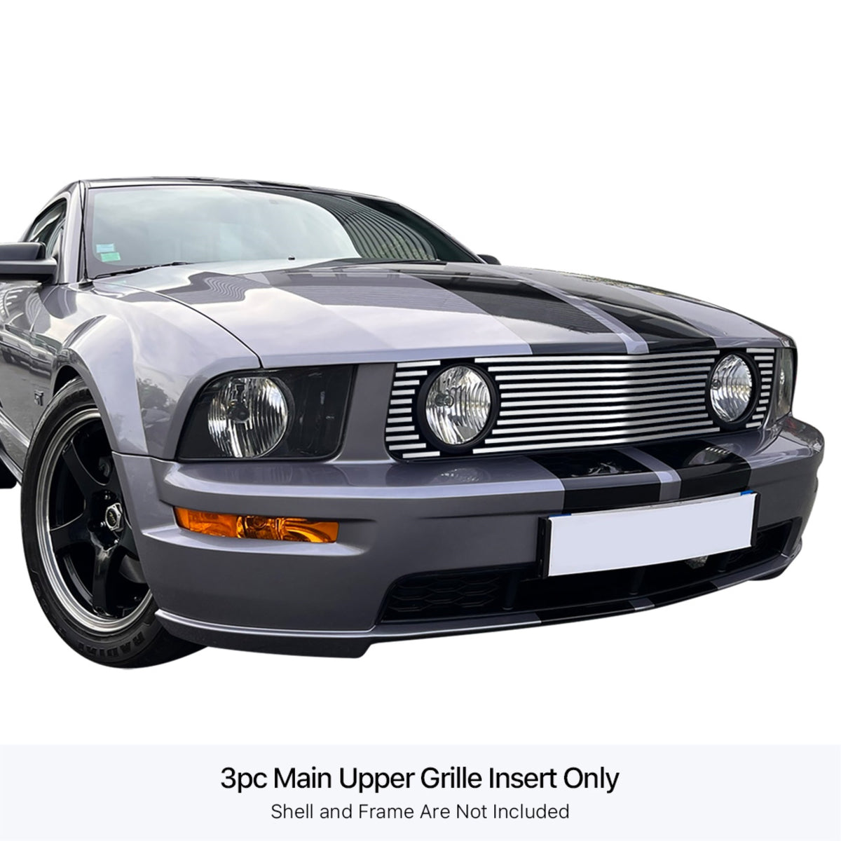 Stainless Steel Main Upper Stainless Steel Billet Grille 2005-2009 Ford Mustang Gt V8