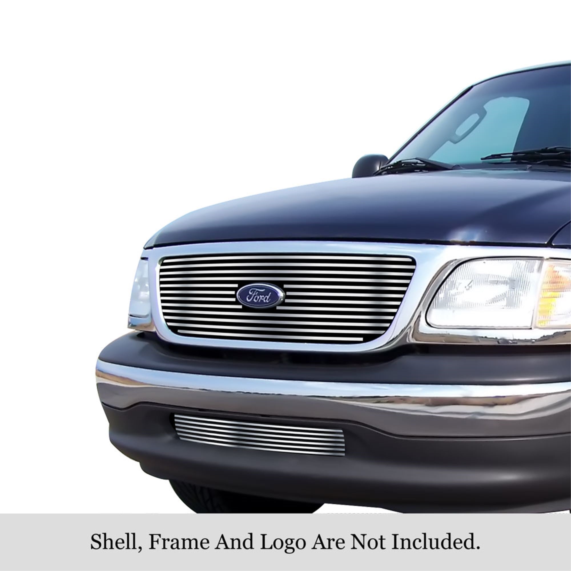 2001-2003 Ford F-150 Harley Davidson 304 Stainless Steel Polished Finish 8X6 Horizontal Billet Stainless Steel Billet Grille