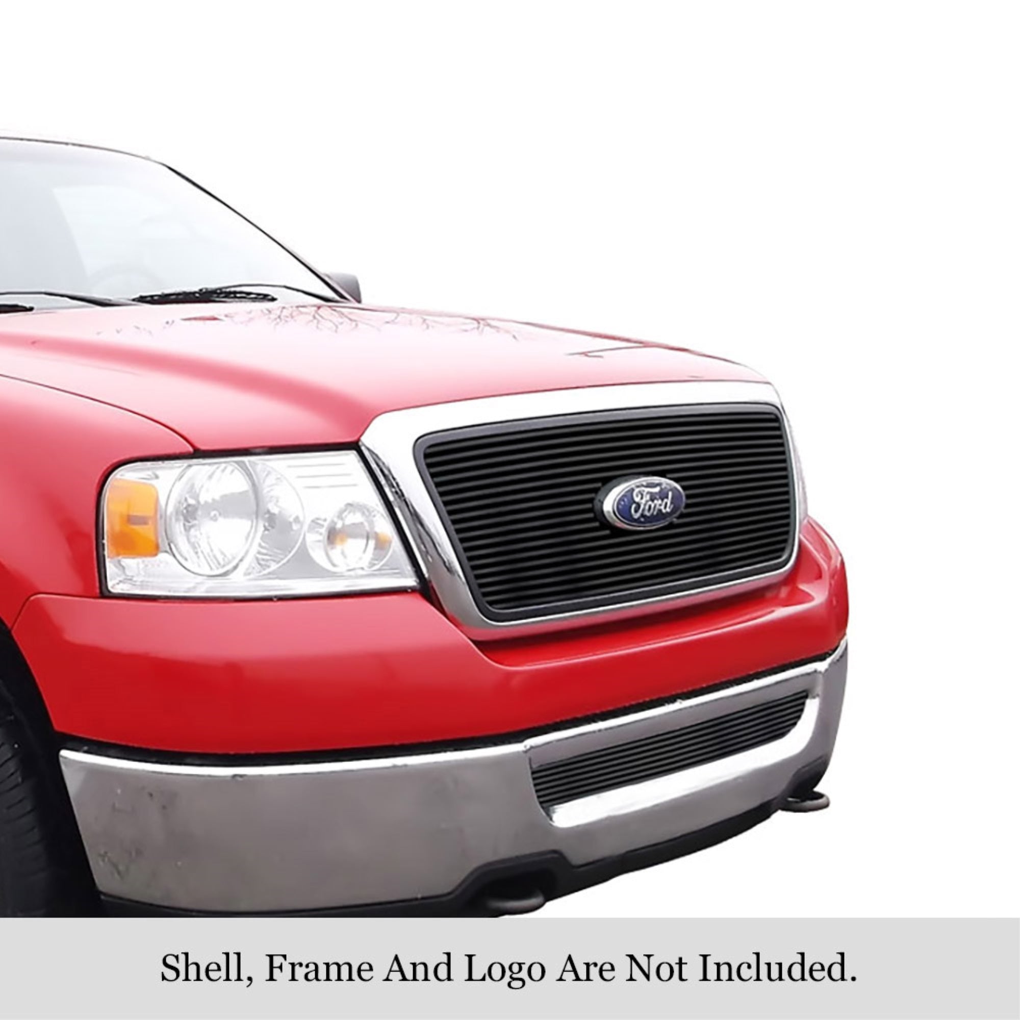 2006-2008 Ford F-150 Honeycomb Style With Logo Show Not For Fx2/Fx4 And King Ranch Model Stainless Steel Black Powder Coated Finish Horizontal Billet Black Stainless Steel Billet Grille
