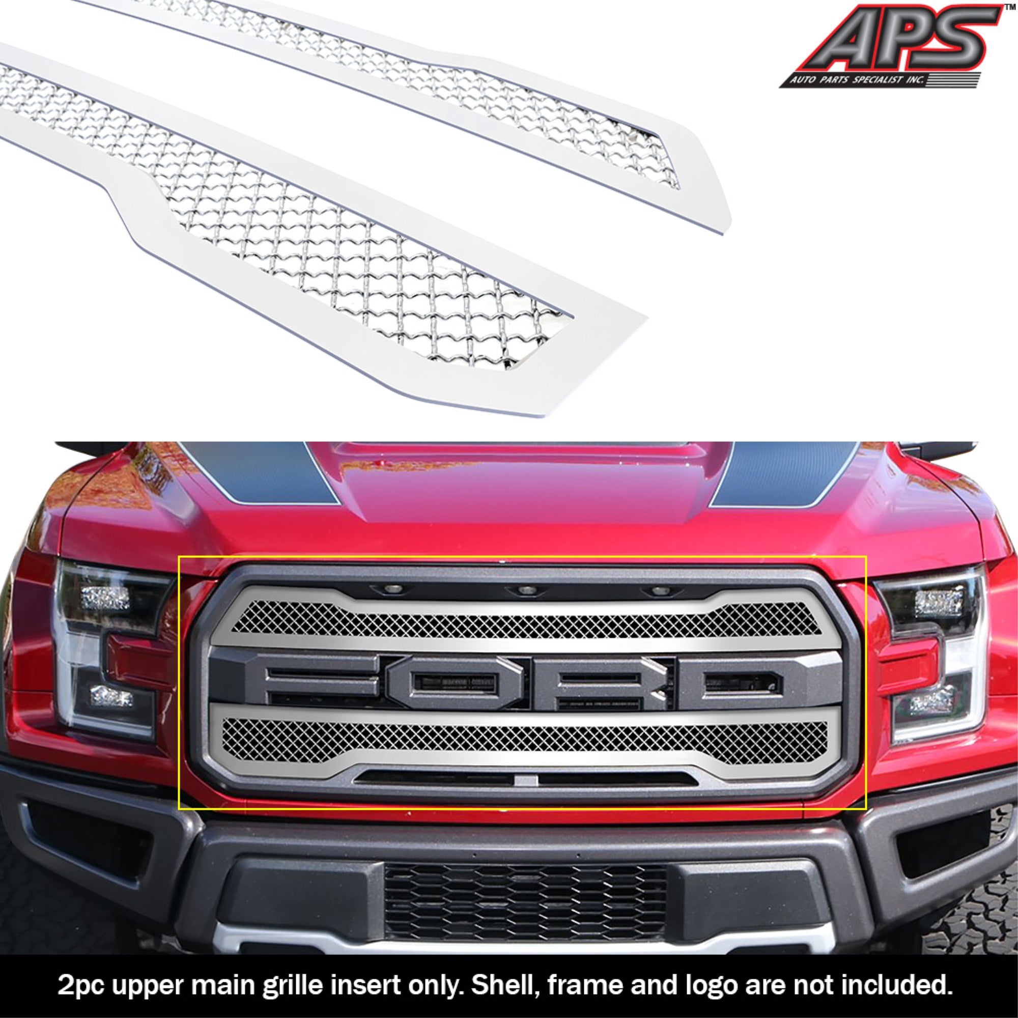 2017-2020 Ford F-150 Raptor Stainless Steel Chrome Finish 2.5Mm Wire Mesh Mesh Grille