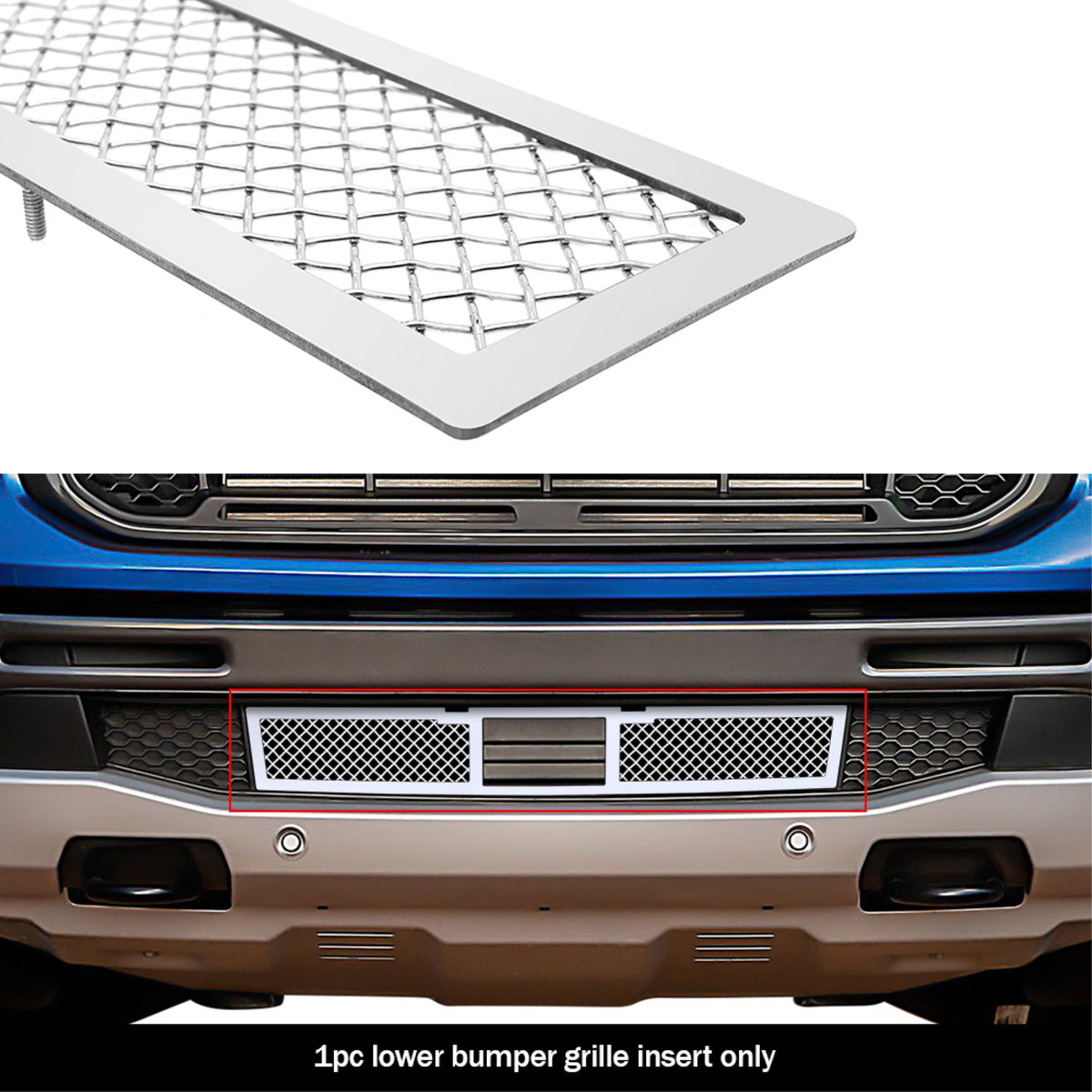 2019-2022 Ford Ranger With Adaptive Cruise Control Stainless Steel Chrome Finish 1.8Mm Wire Mesh Mesh Grille