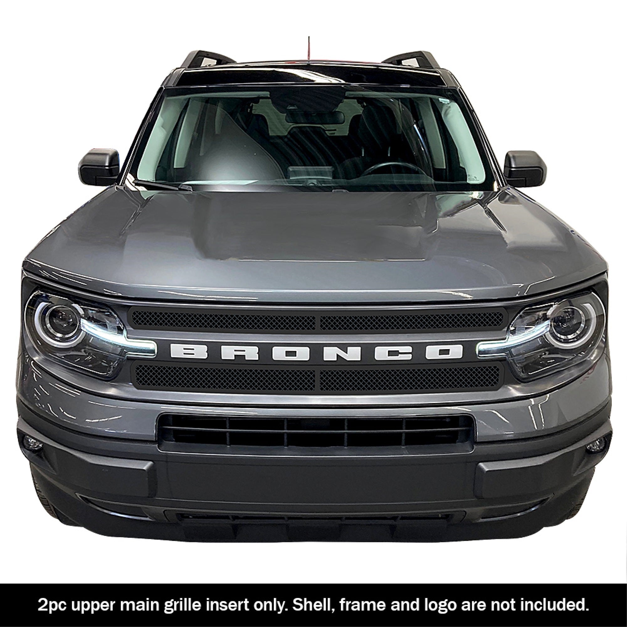 Stainless Steel Main Upper Black Wire Mesh Grille 2021-2025 Ford Bronco Sport