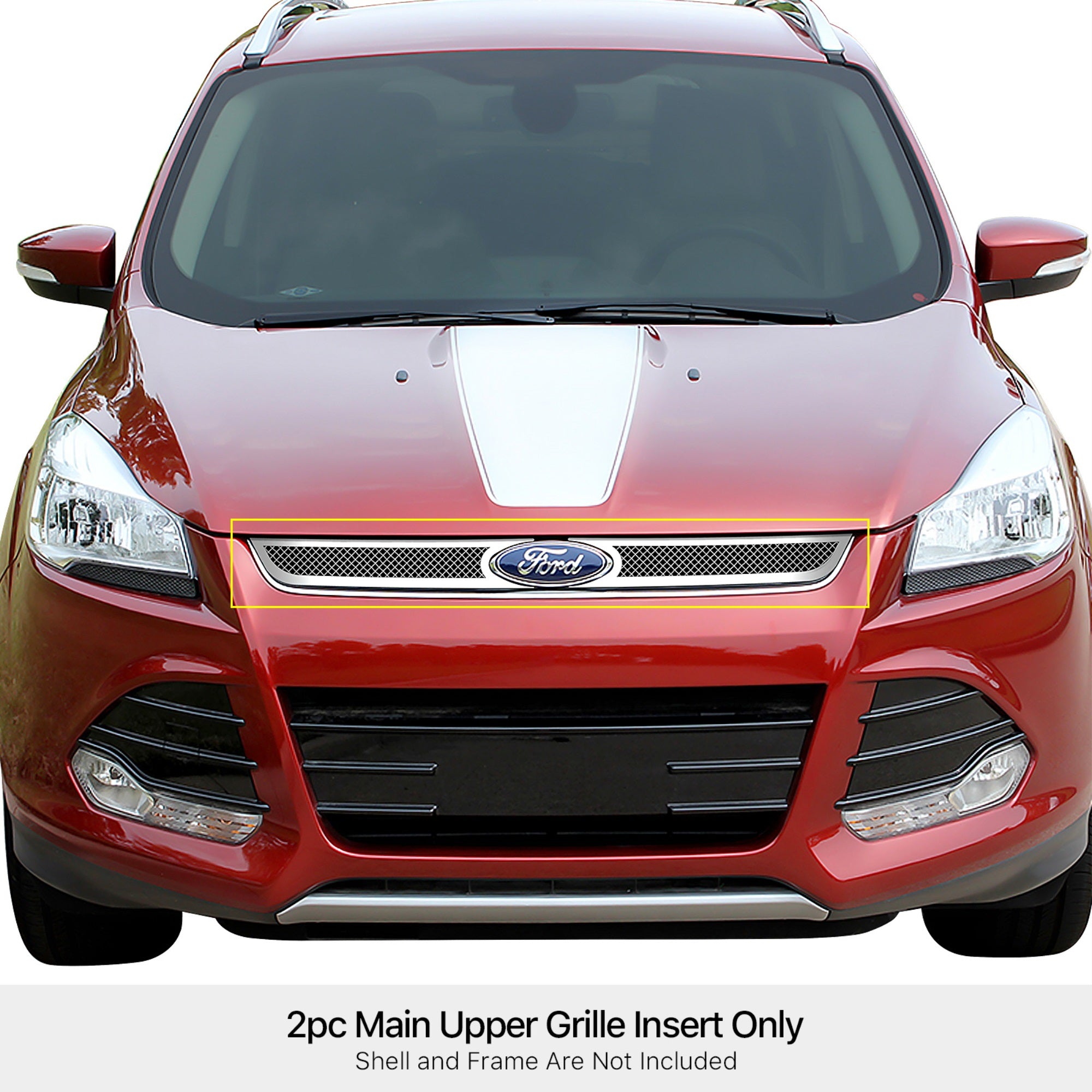 Stainless Steel Main Upper Mesh Grille 2013-2016 Ford Escape