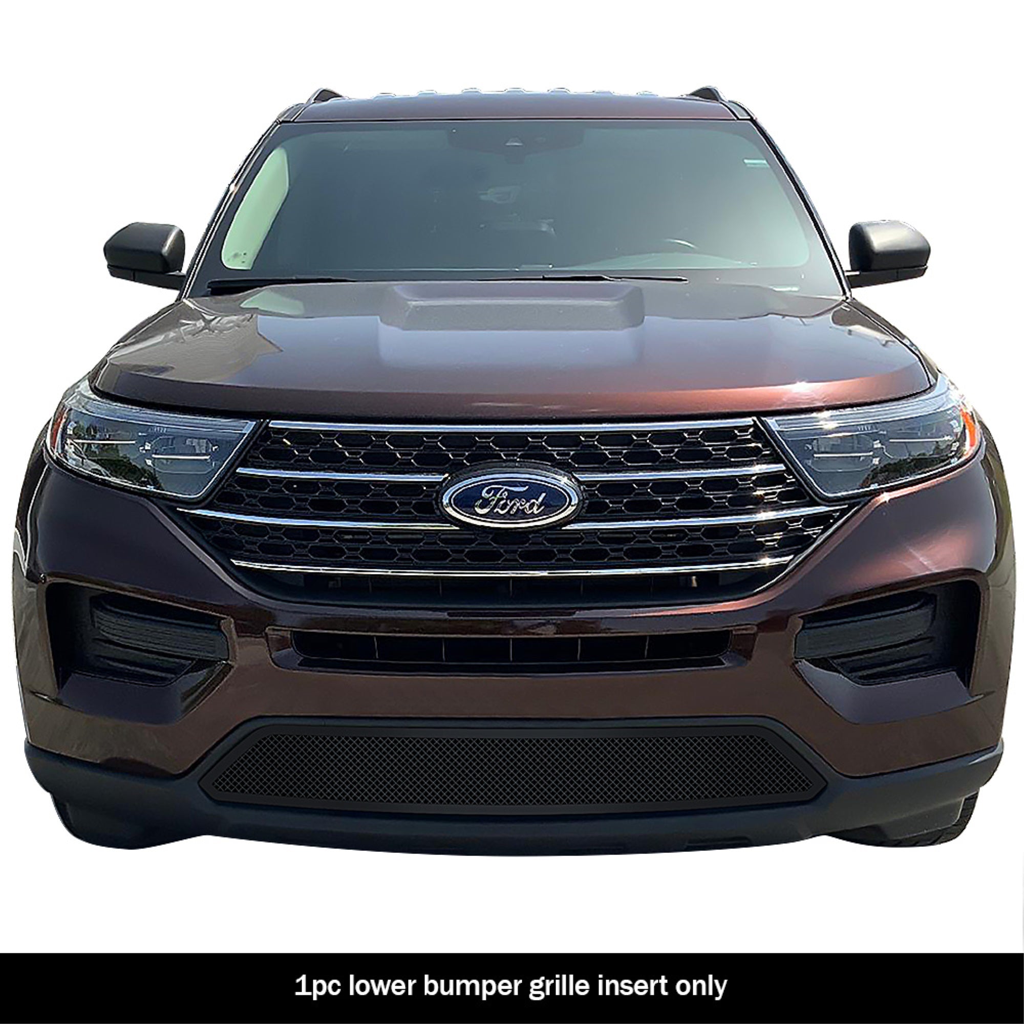 Stainless Steel Lower Bumper Black Wire Mesh Grille 2020-2024 Ford  Without Sensor