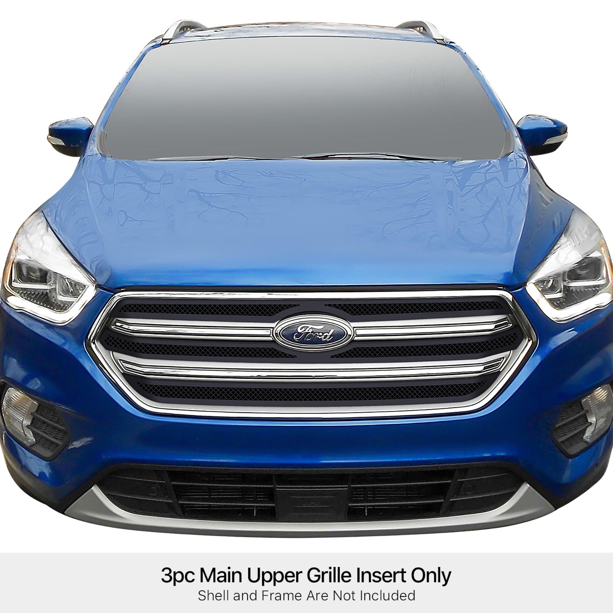 Stainless Steel Main Upper Black Wire Mesh Grille 2017-2019 Ford Escape