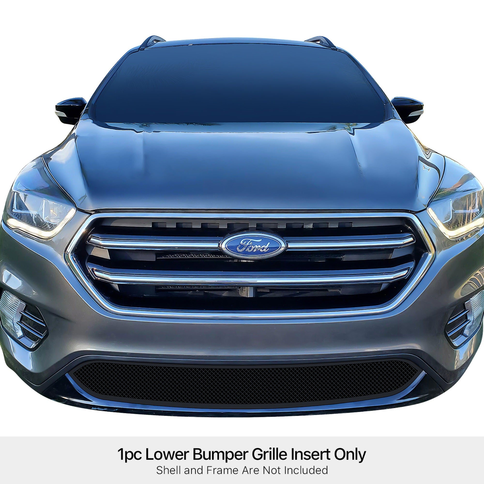 Stainless Steel Lower Bumper Black Wire Mesh Grille 2017-2019 Ford Escape