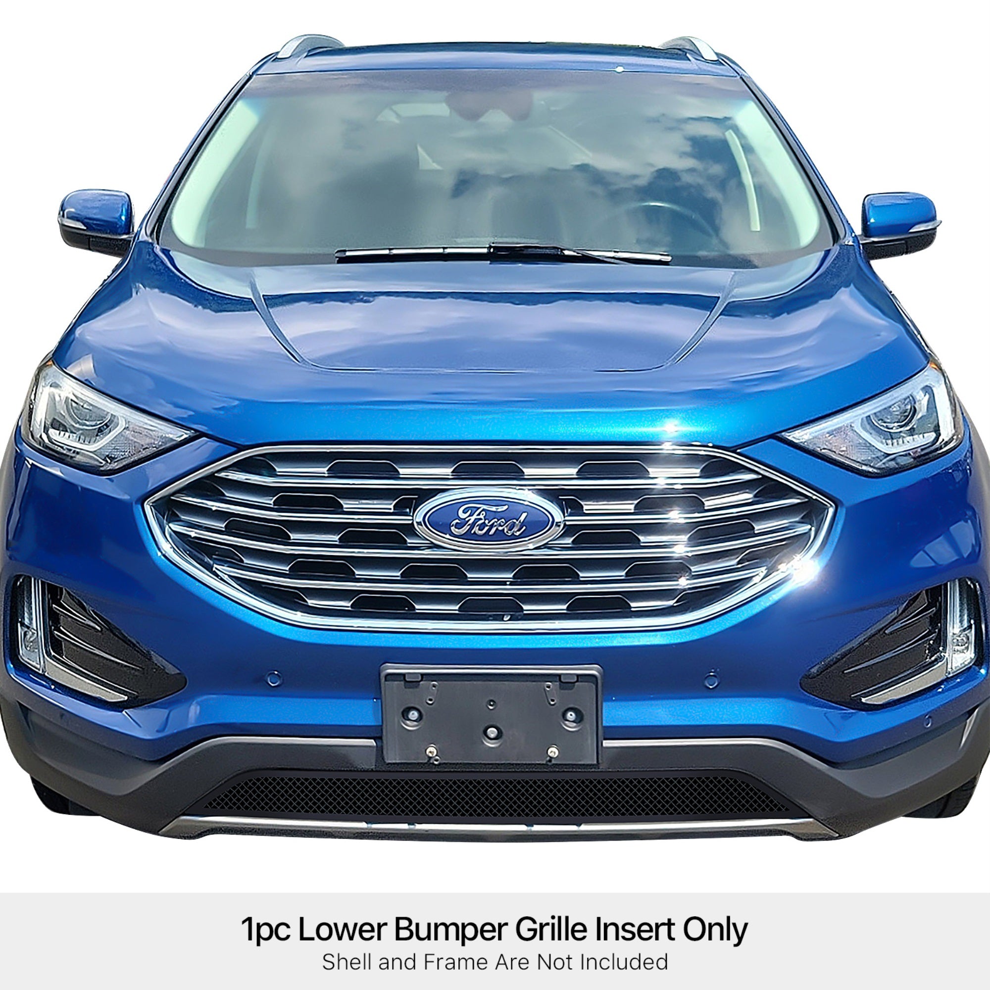 Stainless Steel Lower Bumper Black Wire Mesh Grille 2019-2022 Ford Edge Not For ST&ST-Line Without Sensor/2023-2024 Ford Edge Titanium Without Sensor