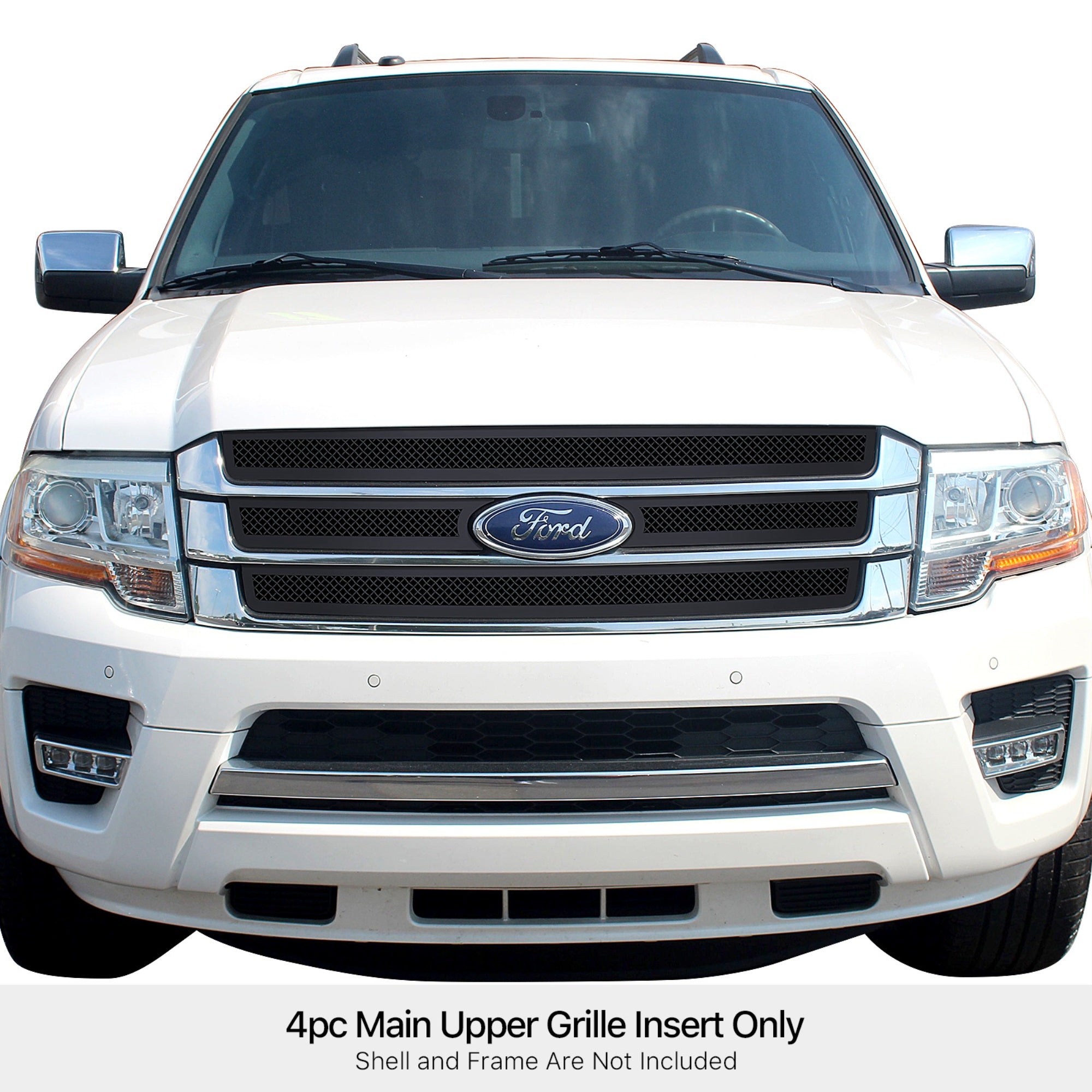 Stainless Steel Main Upper Black Wire Mesh Grille 2015-2017 Ford Expedition