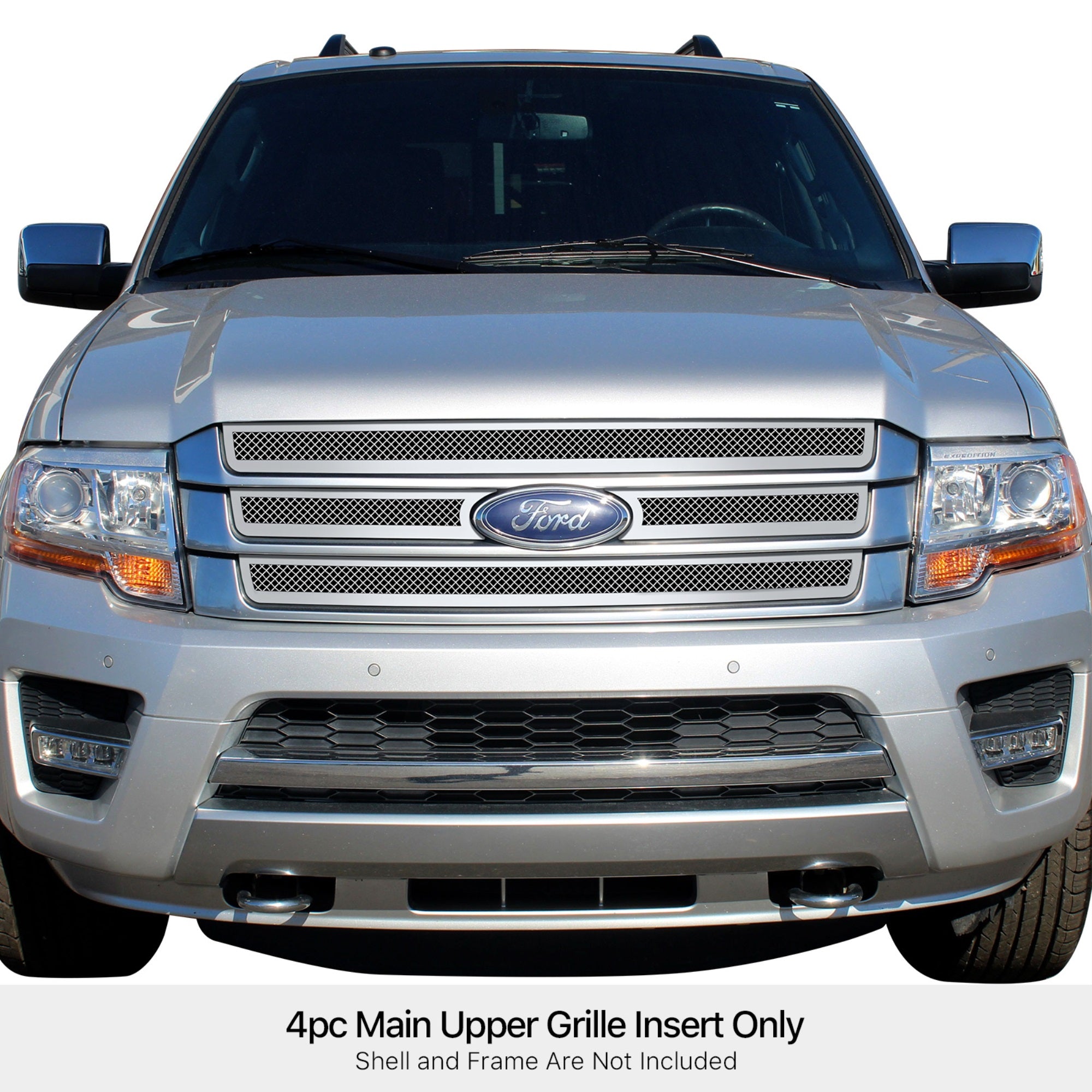 Stainless Steel Main Upper Mesh Grille 2015-2017 Ford Expedition