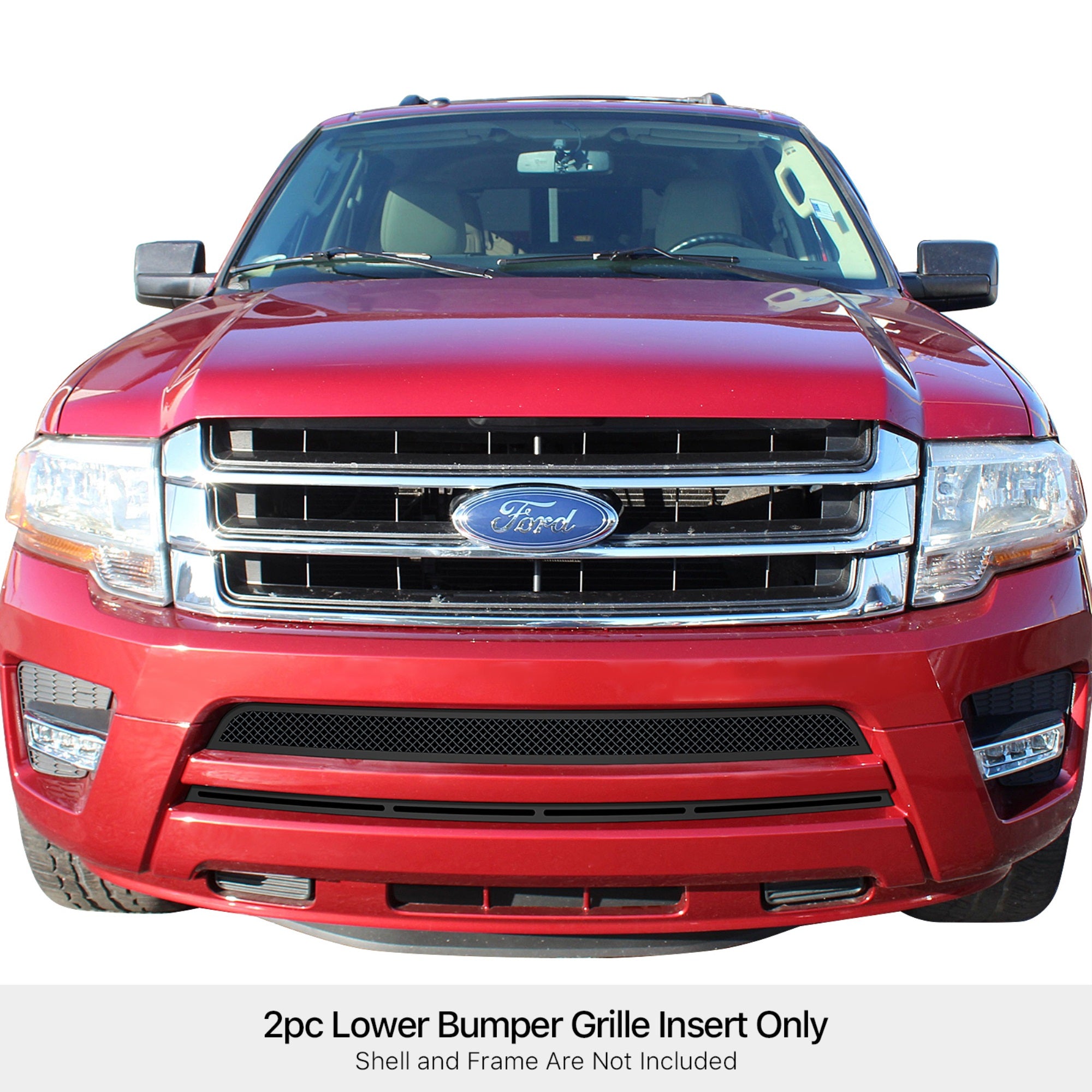 Stainless Steel Lower Bumper Black Wire Mesh Grille 2015-2017 Ford Expedition