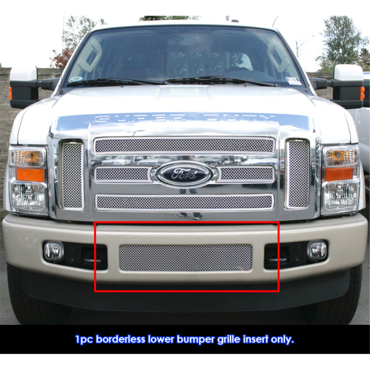 2008-2010 Ford F-250 /2008-2010 Ford F-350 /2008-2010 Ford F-450 /2008-2010 Ford F-550 Stainless Steel Polished Finish 1.8 Mm Wire Mesh Mesh Grille