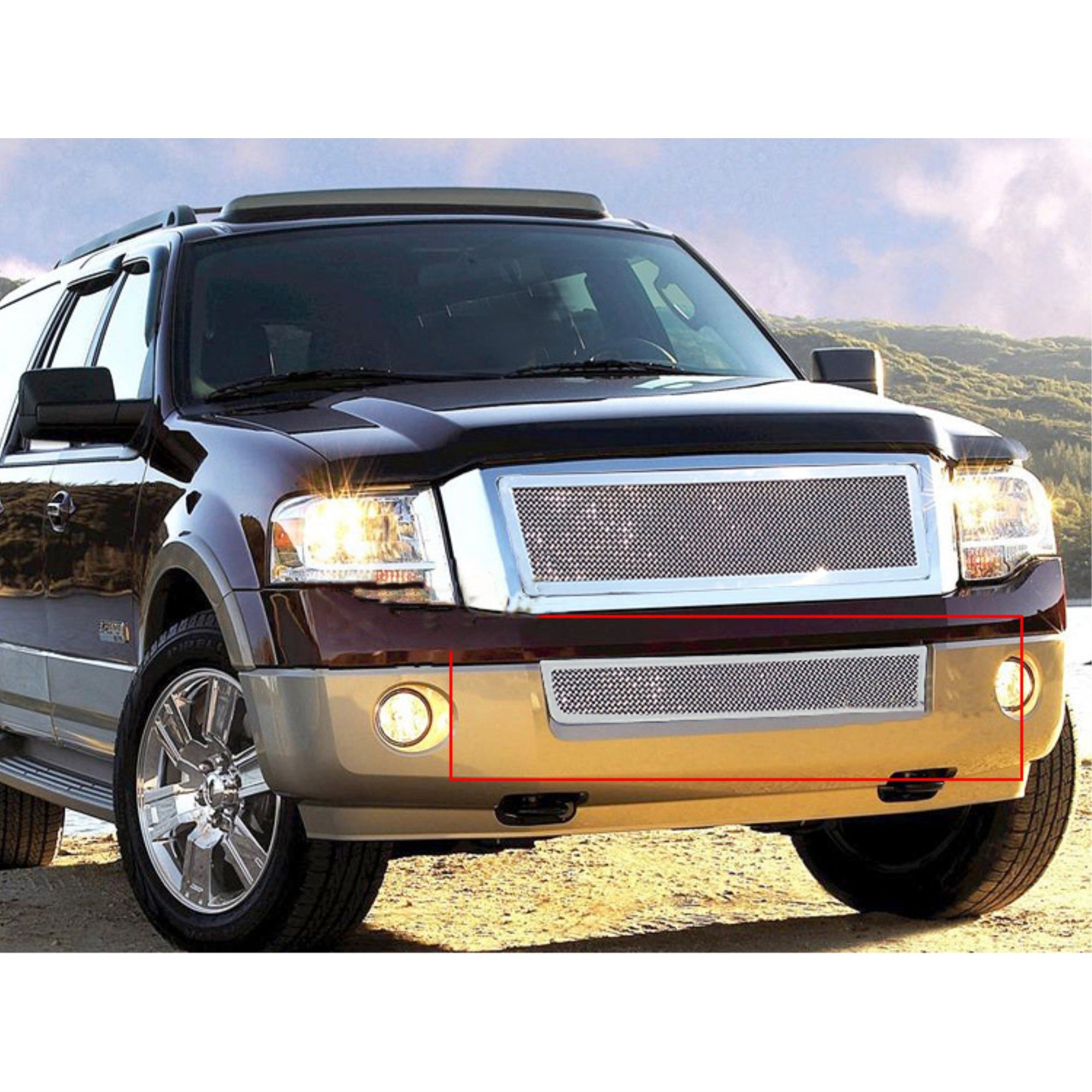 2007-2014 Ford Expedition Stainless Steel Polished Finish 1.8 Mm Wire Mesh Mesh Grille