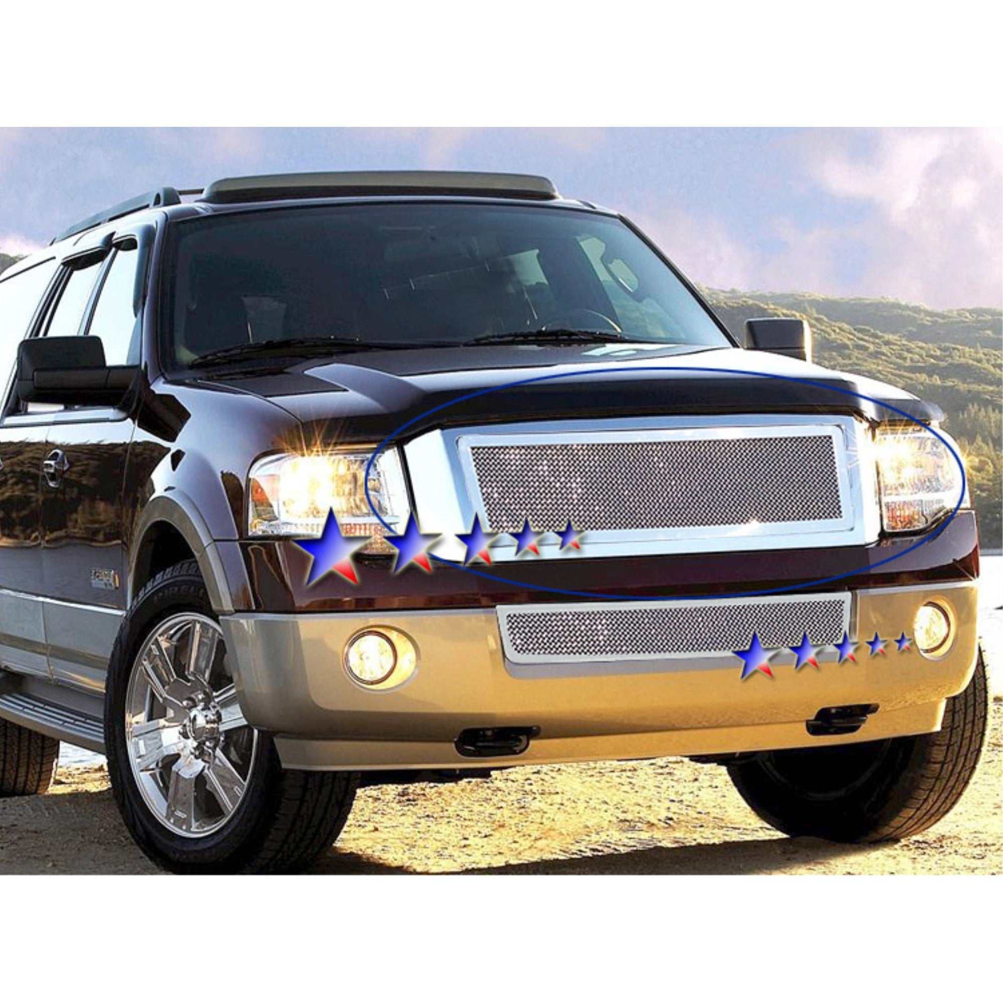 2007-2014 Ford Expedition Stainless Steel Polished Finish 1.8 Mm Wire Mesh Mesh Grille