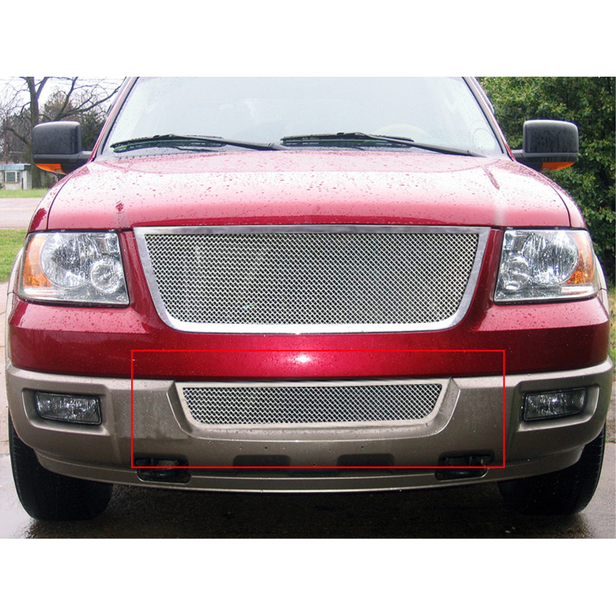 2003-2006 Ford Expedition All Models, Cutting Required For Expedition Nbx Stainless Steel Polished Finish 1.8 Mm Wire Mesh Mesh Grille