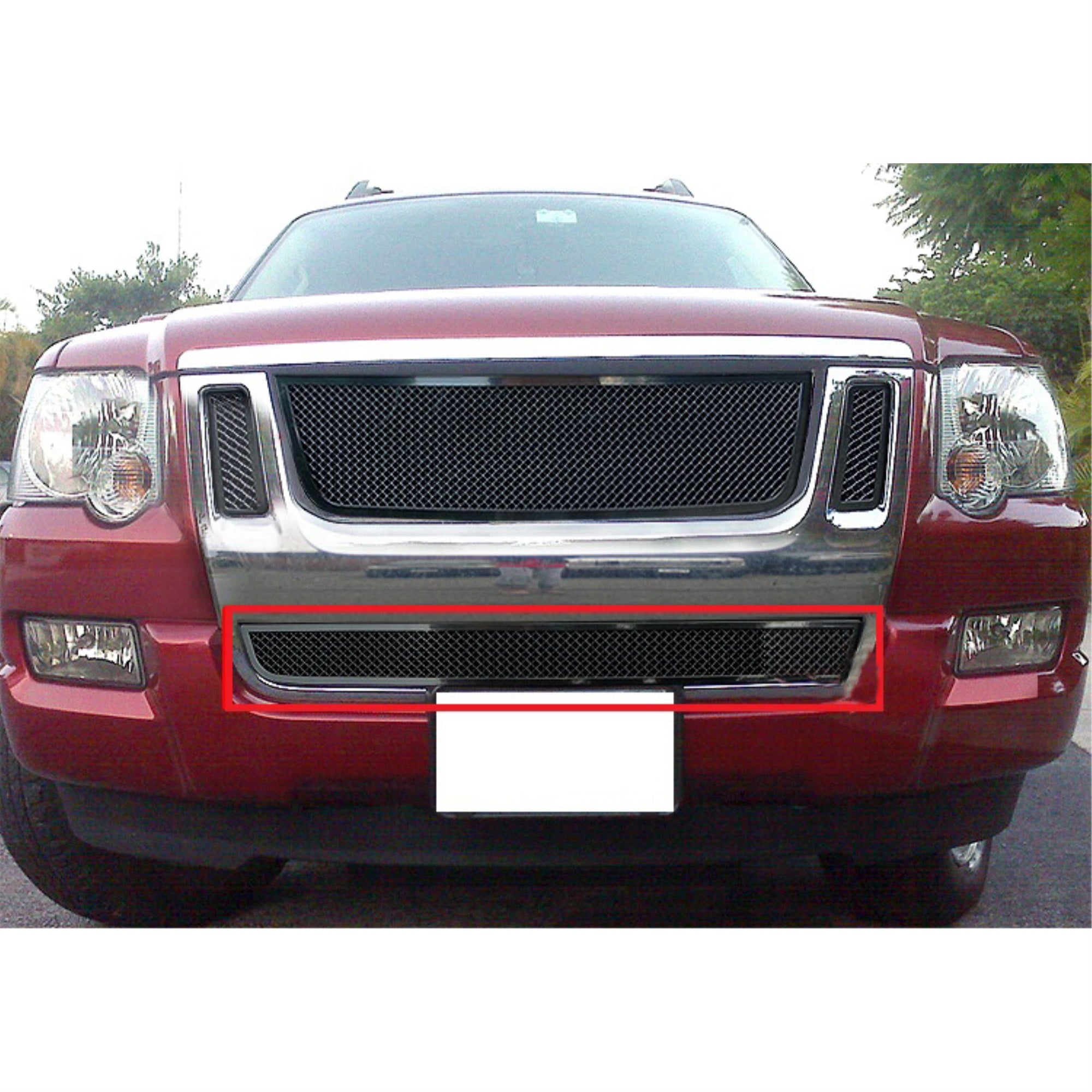 2007-2010 Ford Explorer Sport Trac  Not For Adrenalin Stainless Steel Black Powder Coated Finish 1.8 Mm Wire Mesh Black Wire Mesh Grille