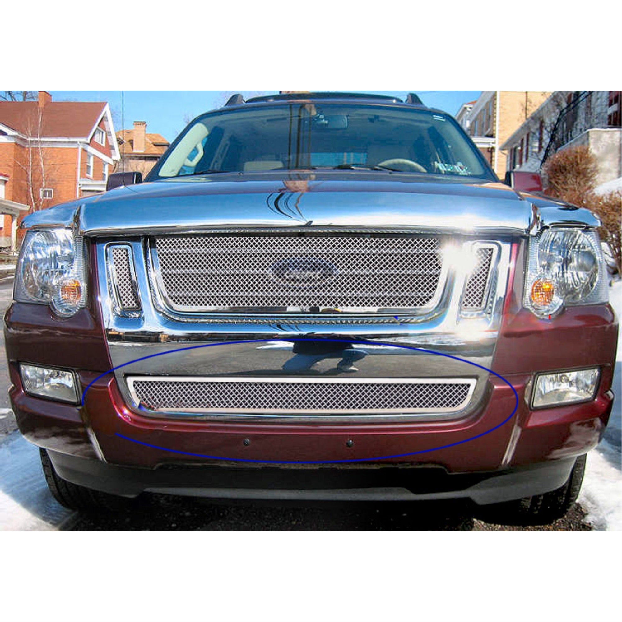 2007-2010 Ford Explorer Sport Trac  Not For Adrenalin Stainless Steel Polished Finish 1.8 Mm Wire Mesh Mesh Grille
