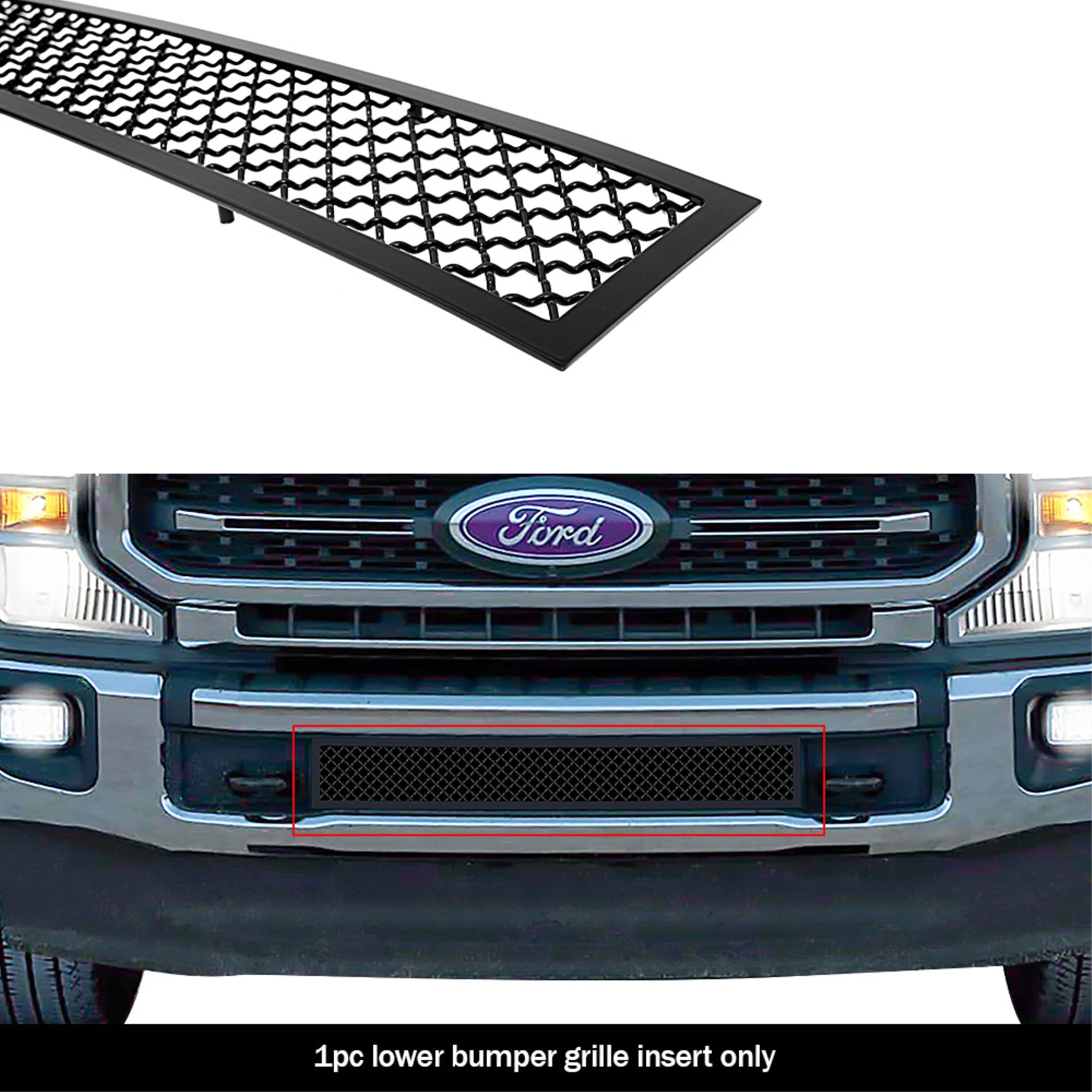 2020-2022 Ford F-250 2020-2022 F-350/2020-2022 F-450 Stainless Steel Black Powder Coated Finish 2.5Mm Wire Mesh Black Wire Mesh Grille