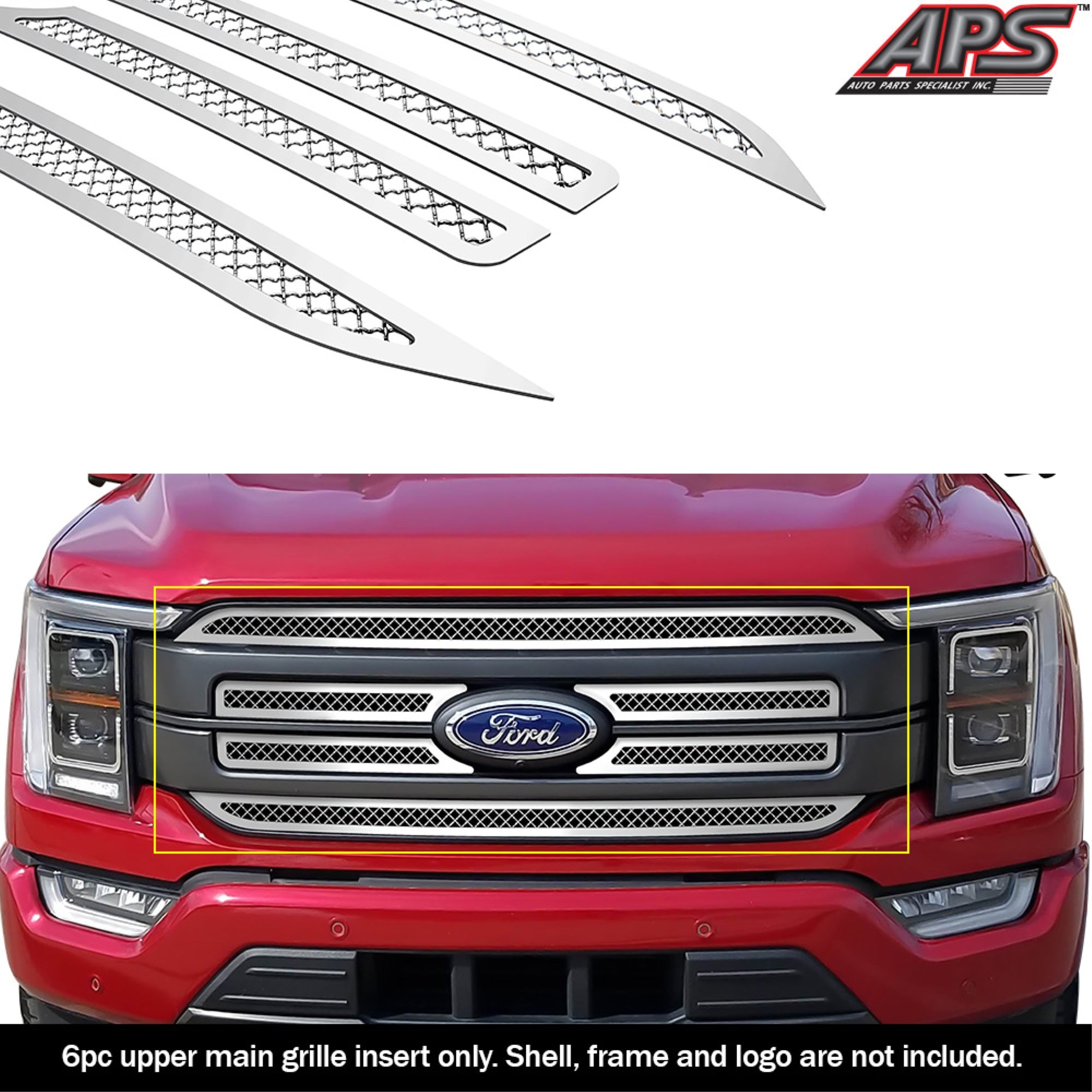 2021-2022 Ford F-150 Lariat Stainless Steel Chrome Finish 2.5Mm Wire Mesh Mesh Grille