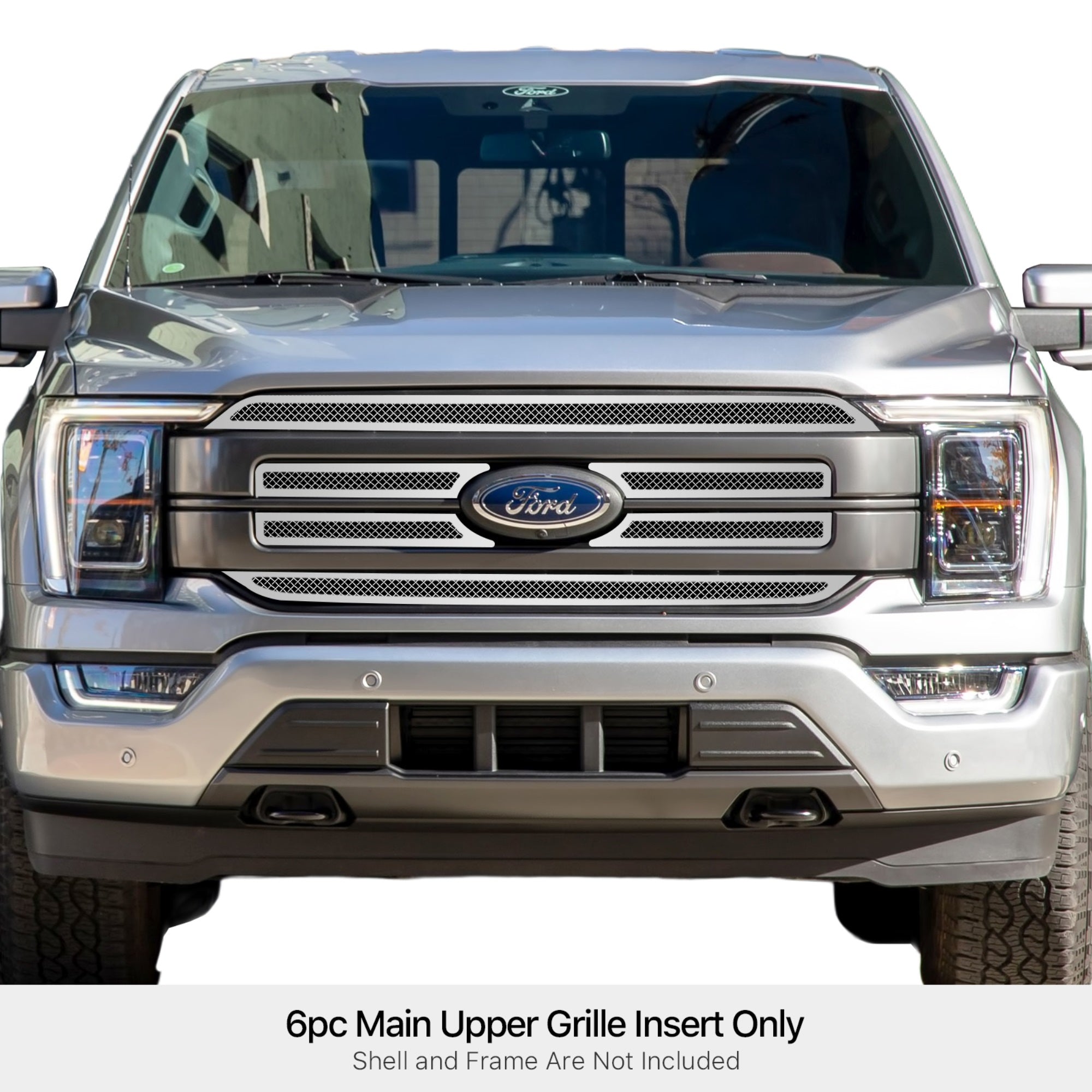 Stainless Steel Main Upper Mesh Grille 2021-2023 Ford F-150 Lariat