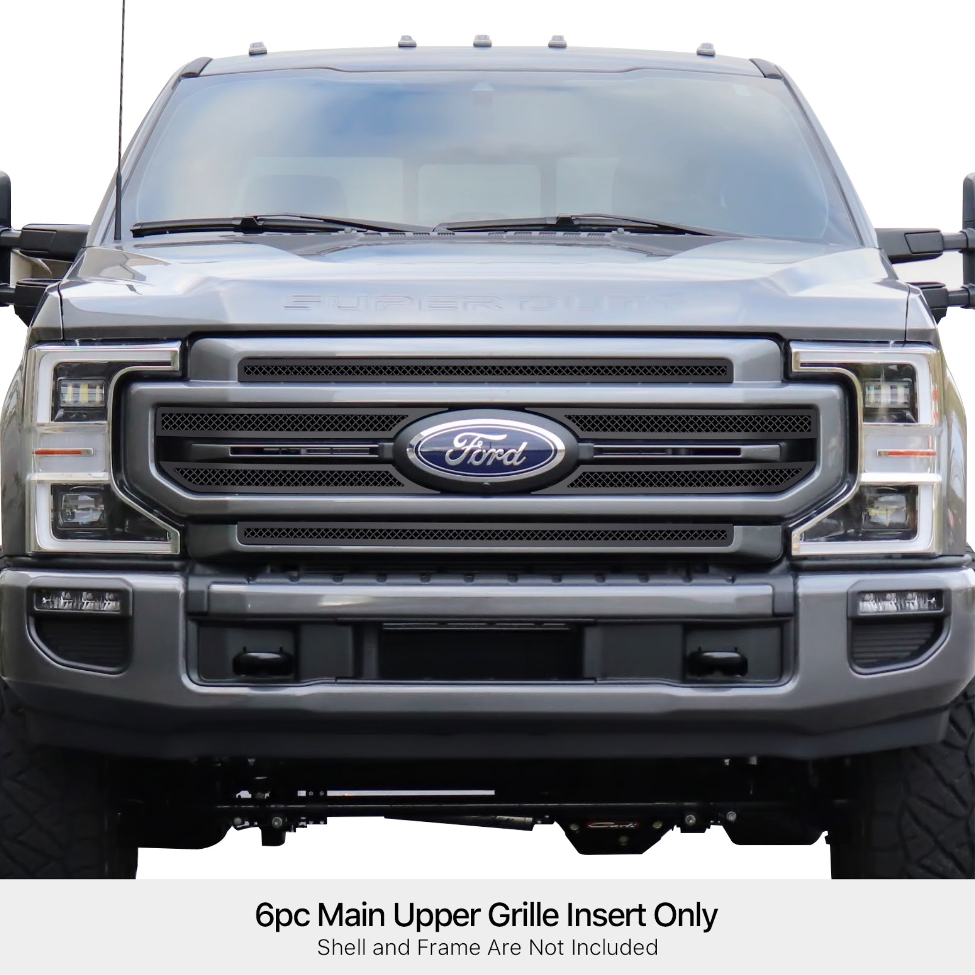 Stainless Steel Main Upper Black Wire Mesh Grille 2020-2022 Ford F-250 Lariat/ 2020-2022 Ford F-350 Lariat