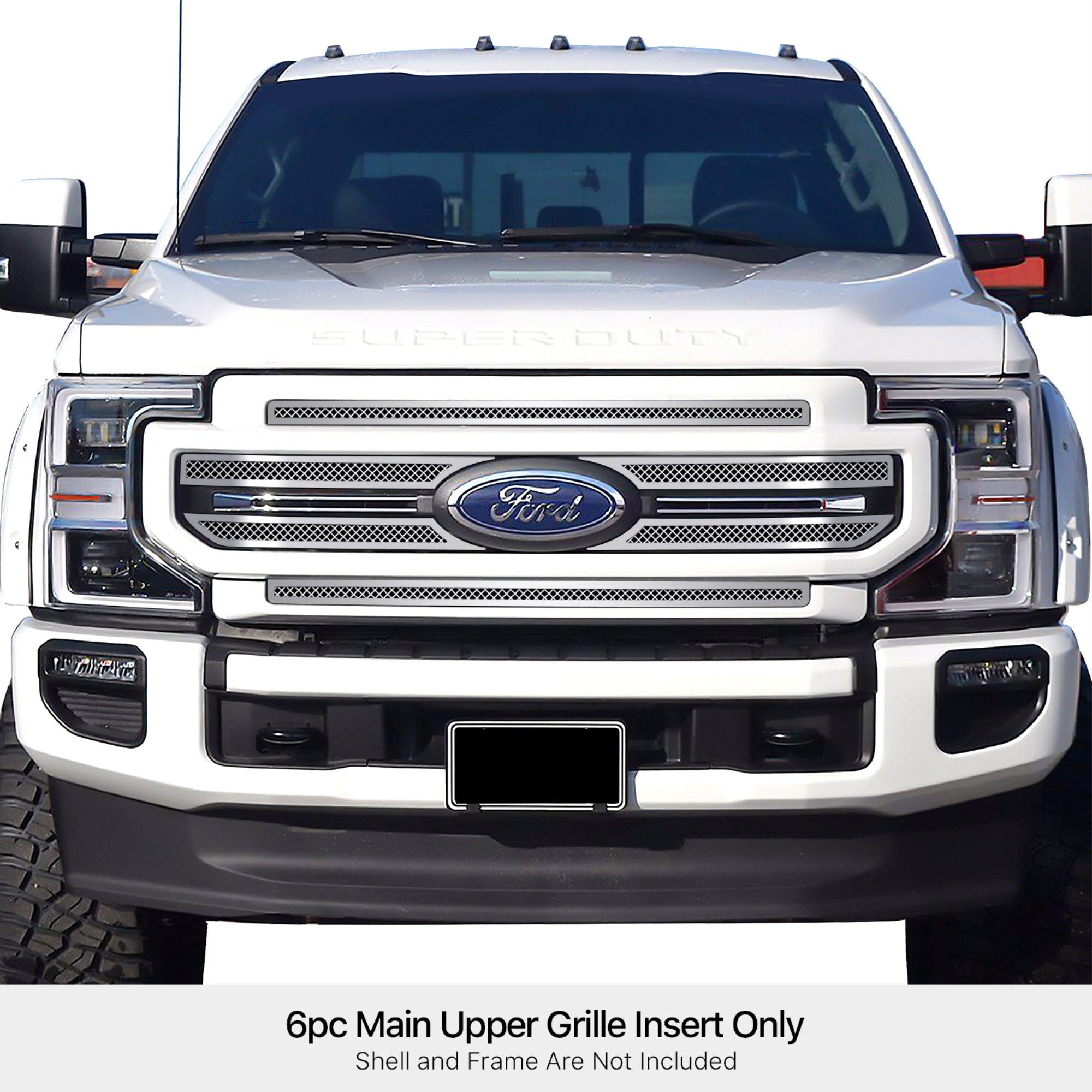 Stainless Steel Main Upper Mesh Grille 2020-2022 Ford F-250 Lariat/ 2020-2021 Ford F-350 Lariat