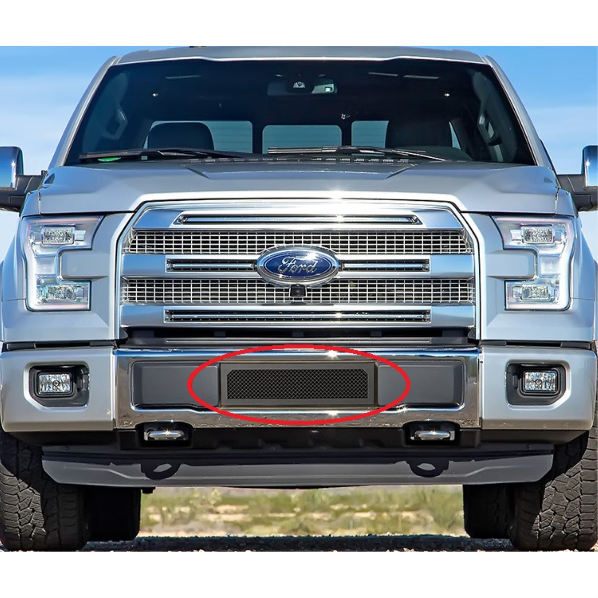2015-2017 Ford F-150 Stainless Steel Black Powder Coated Finish 1.8 Mm Wire Mesh Black Wire Mesh Grille