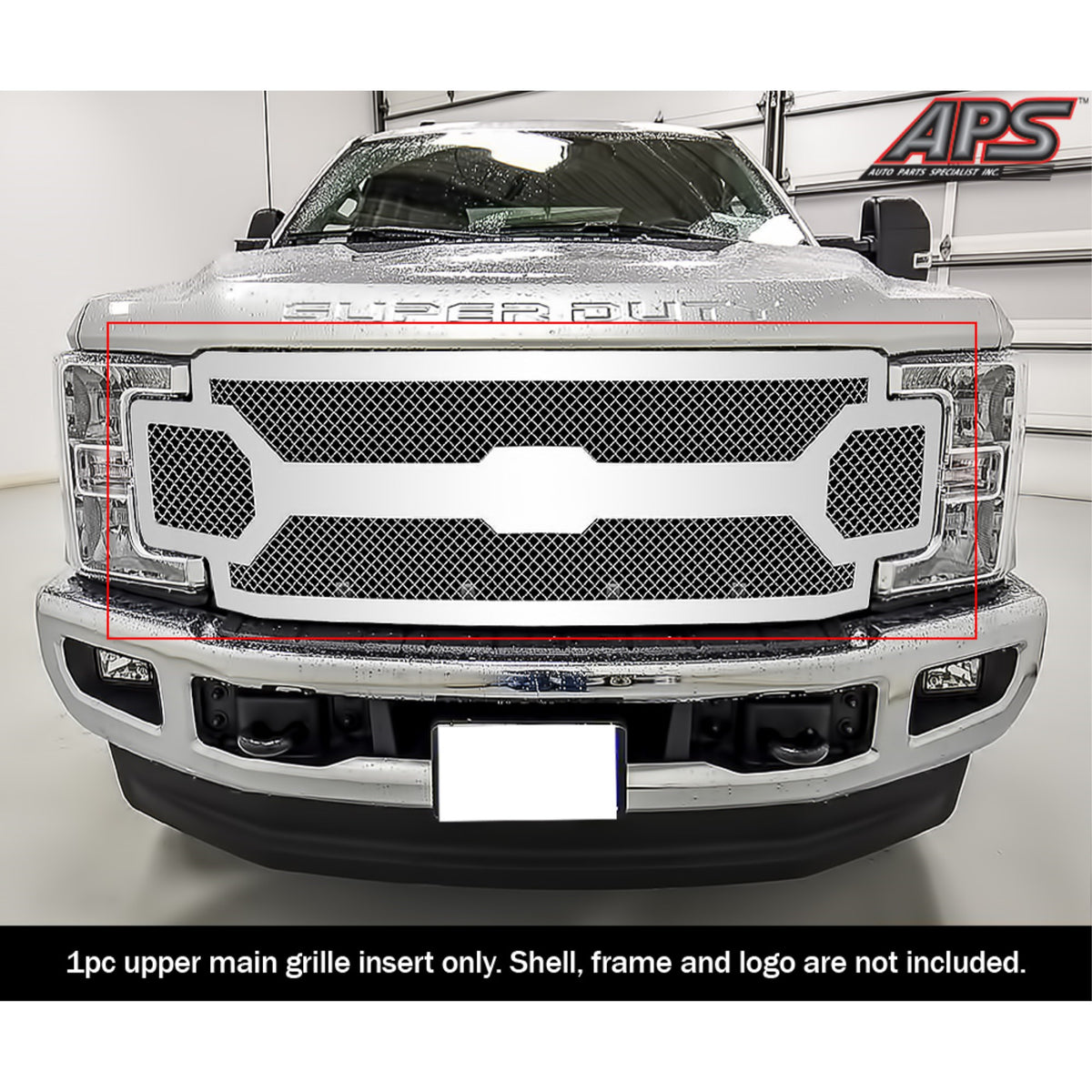 2017-2019 Ford F-250 Without Front Camera/2017-2019 Ford F-350 Without Front Camera/2017-2019 Ford F-450 Without Front Camera/2017-2019 Ford F-550 Without Front Camera Stainless Steel Polished Finish 2.5 Mm Wire Mesh Mesh Grille