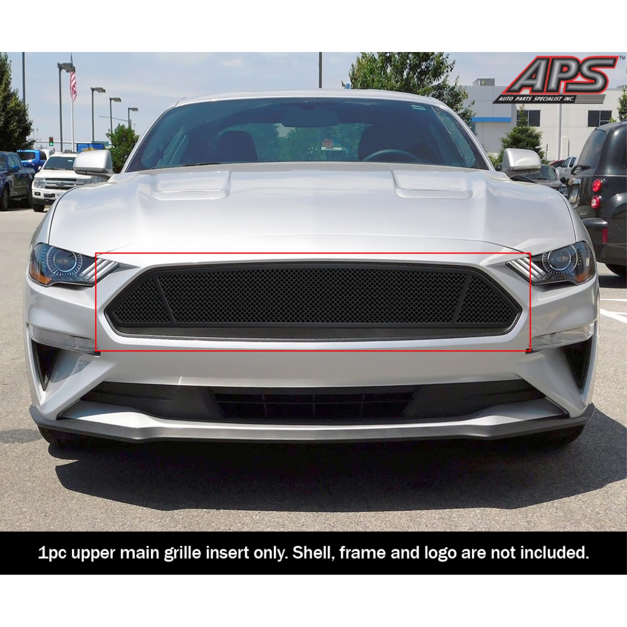 2018-2021 Ford Mustang Only For Ecoboost Models Stainless Steel Black Powder Coated Finish 1.8 Mm Wire Mesh Black Wire Mesh Grille
