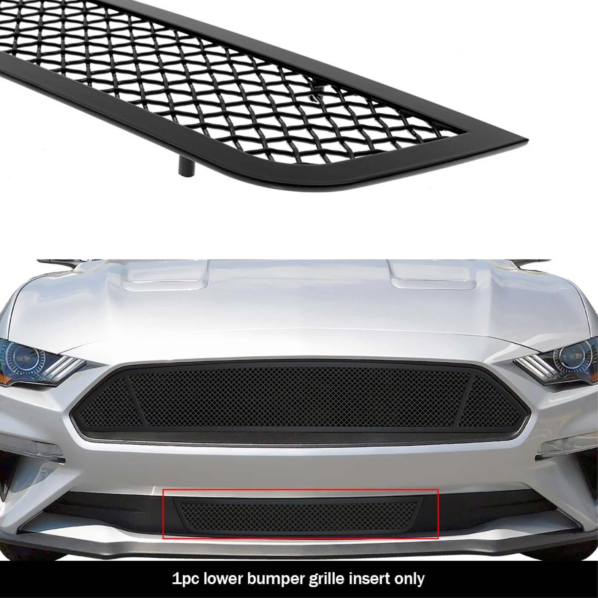 2018-2021 Ford Mustang Stainless Steel Black Powder Coated Finish 1.8 Mm Wire Mesh Black Wire Mesh Grille